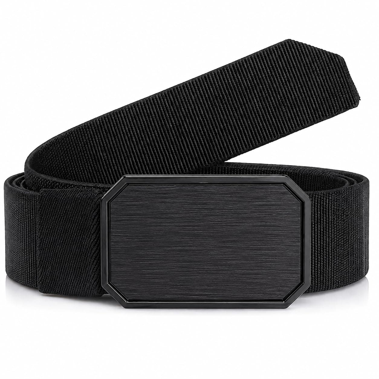 Spiffy Premium Edition Stretchable Belt for Men | Patented Auto-Adjustable Dual-Lock Rust-Resistant Buckle | Waist Up to 46 Inches | Comfortable Nylon Webbing Belt