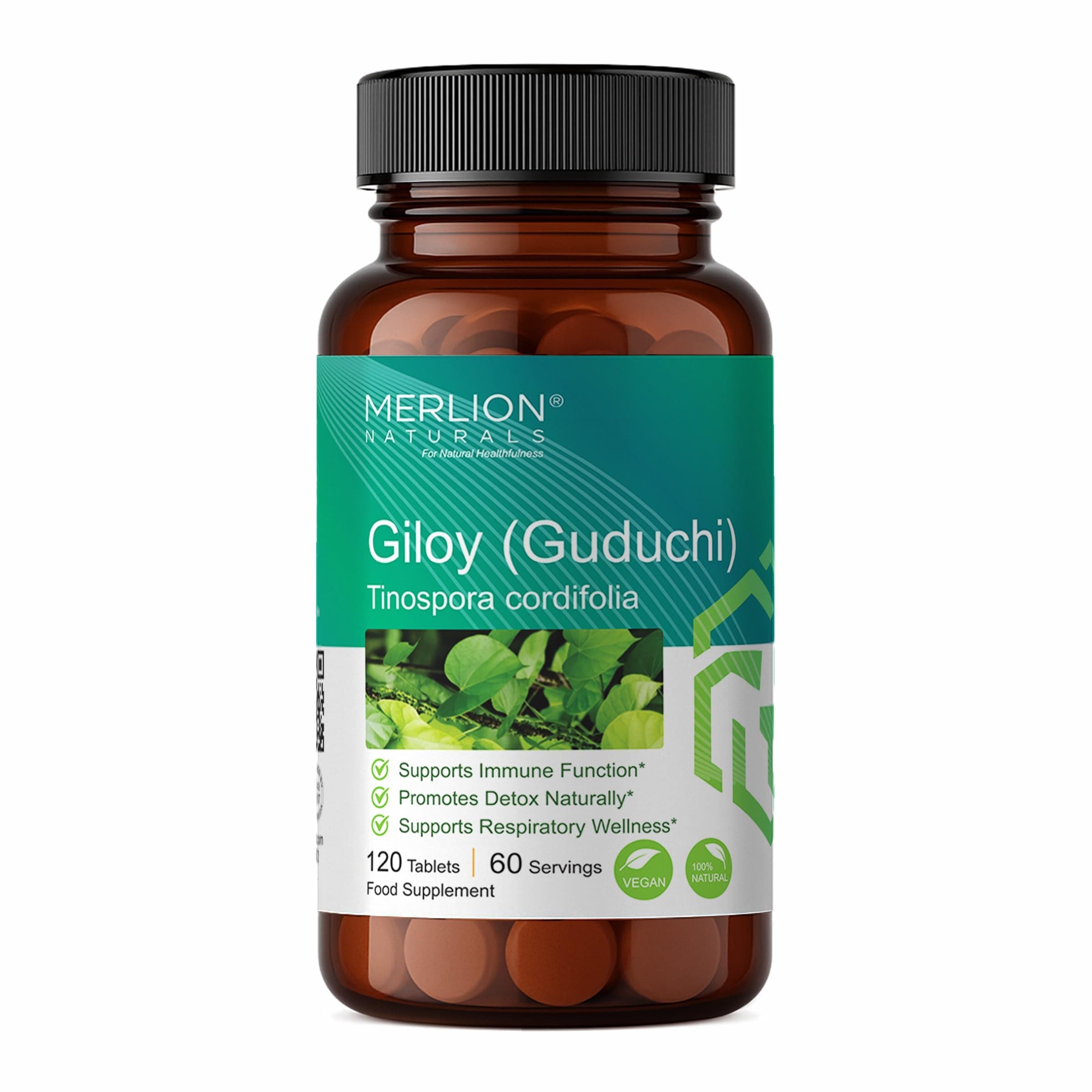 Merlion Naturals Giloy Tablets Guduchi / Tinospora cordifolia, All Natural, Pure Herbs 500mg x 120 Tablets