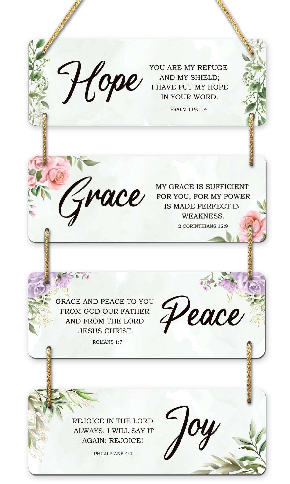 AR Creative Hope, Grace, Peace, Joy - Bible Verse Wall Hanging For Home Decoration, Bible Quotes MDF Wooden Wall Art, Bible Verse, Home, Office Decor, Wall Wood Hanger (15 inch x 11 inch)