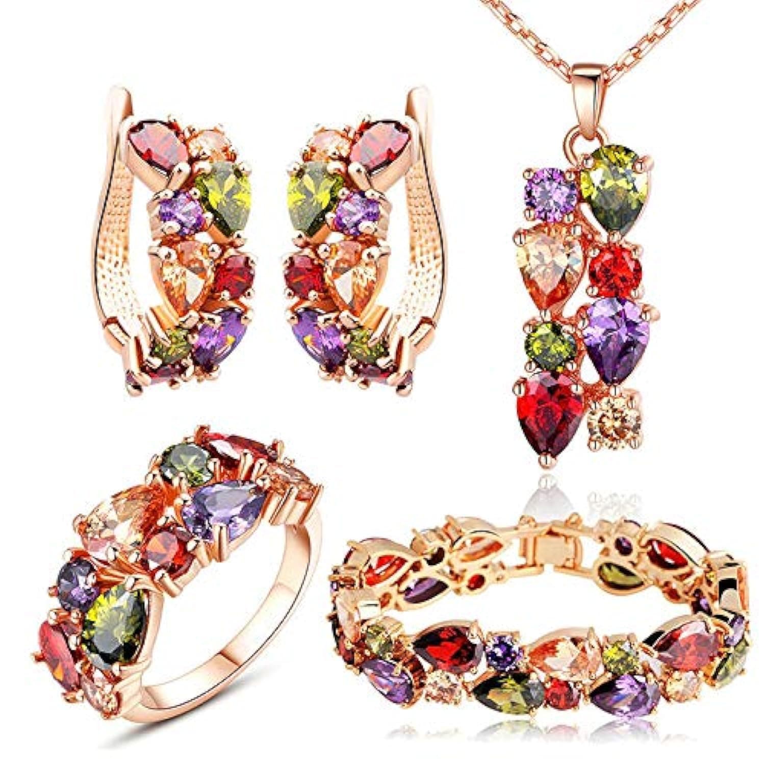 YouBella Stylish Necklace Jewellery Gold Plated Jewellery Set for Women (Multi-Colour) (YBNK_5678)