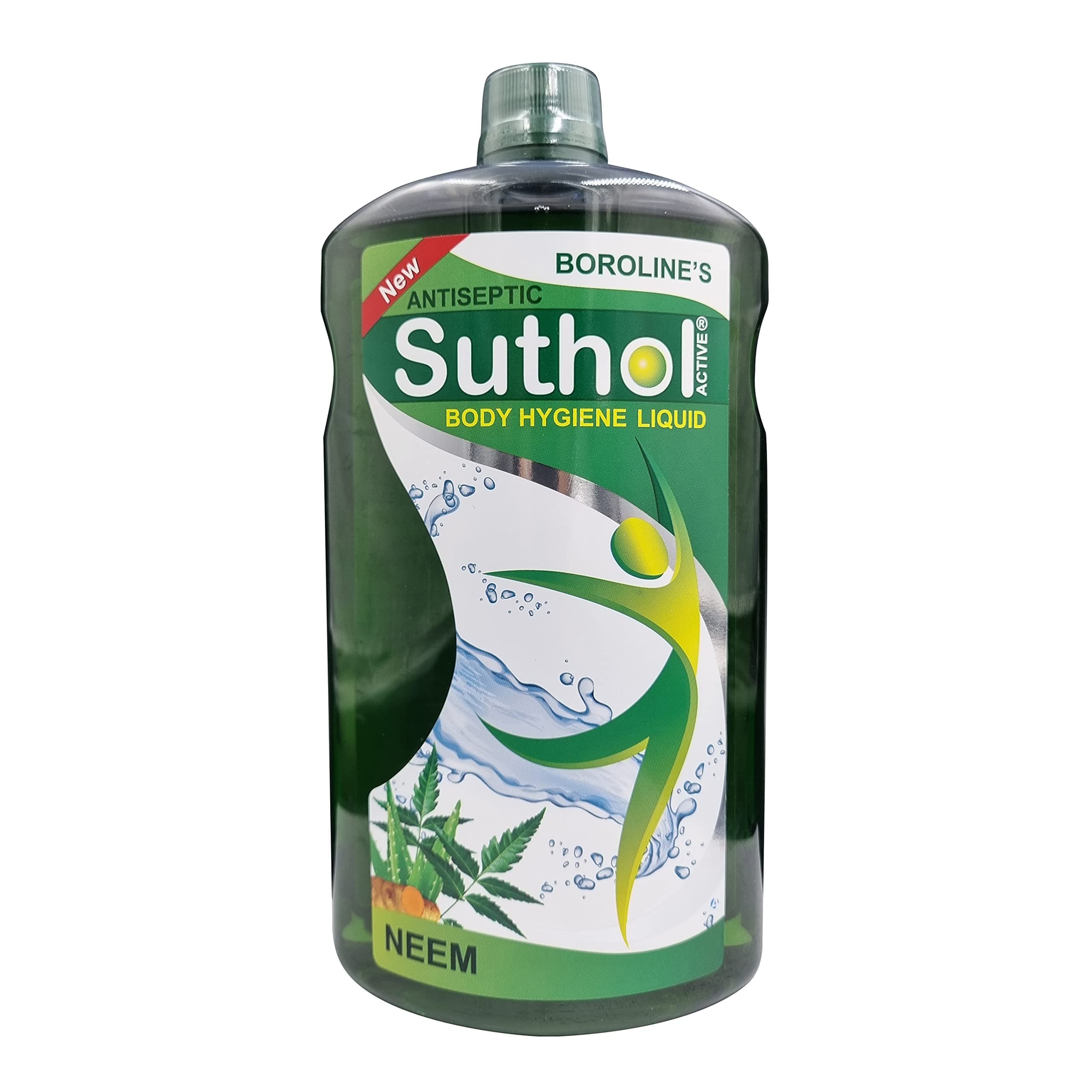 Boroline's Suthol Antiseptic Active Neem Body Hygiene Liquid, For Skin Irritaation, Itching, Prickly Heat (1000 ml)