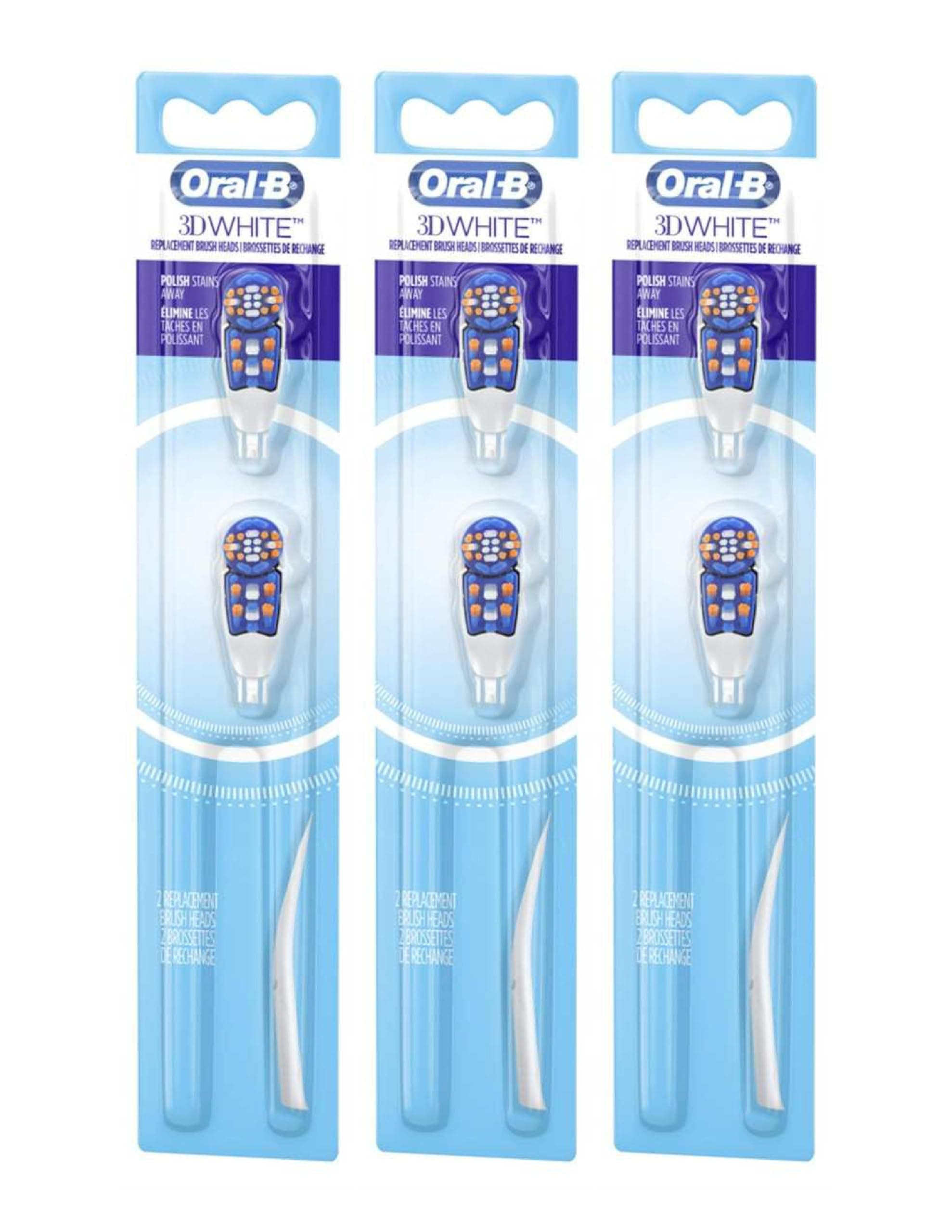 Oral-B 3D White Replacement Heads 2 Count (3 Pack)