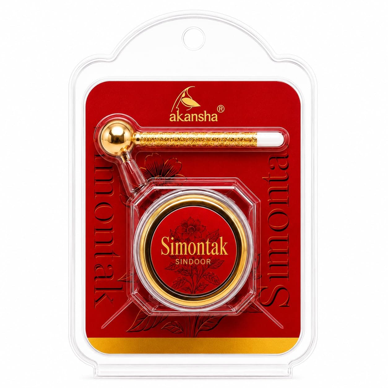 AKANSHA Simontak Herbal Ayurvedic Red Dust Sindoor, 3 gram