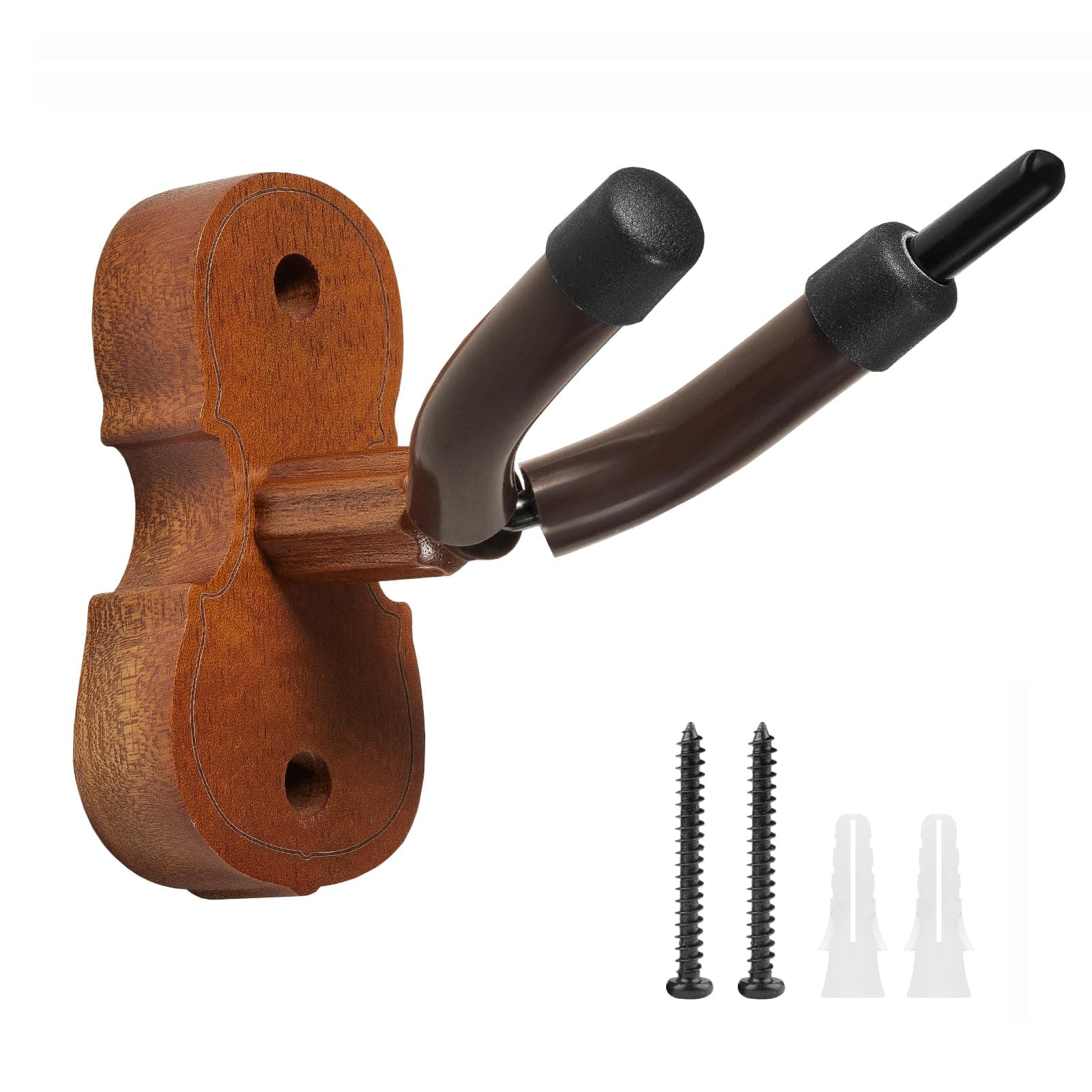 Violin Wall Mount Violin Hanger with Bow Hook, Rosewood Violin/Viola Stand Accessories for Home & Studio by Dulphee (Rosewood)
