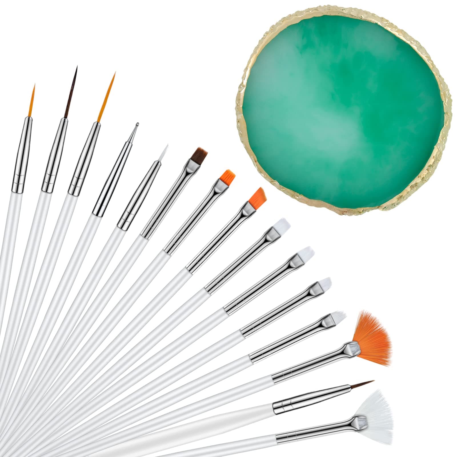 Mygeromon Nail Art Mixing Palette Resin Plate Tray Green