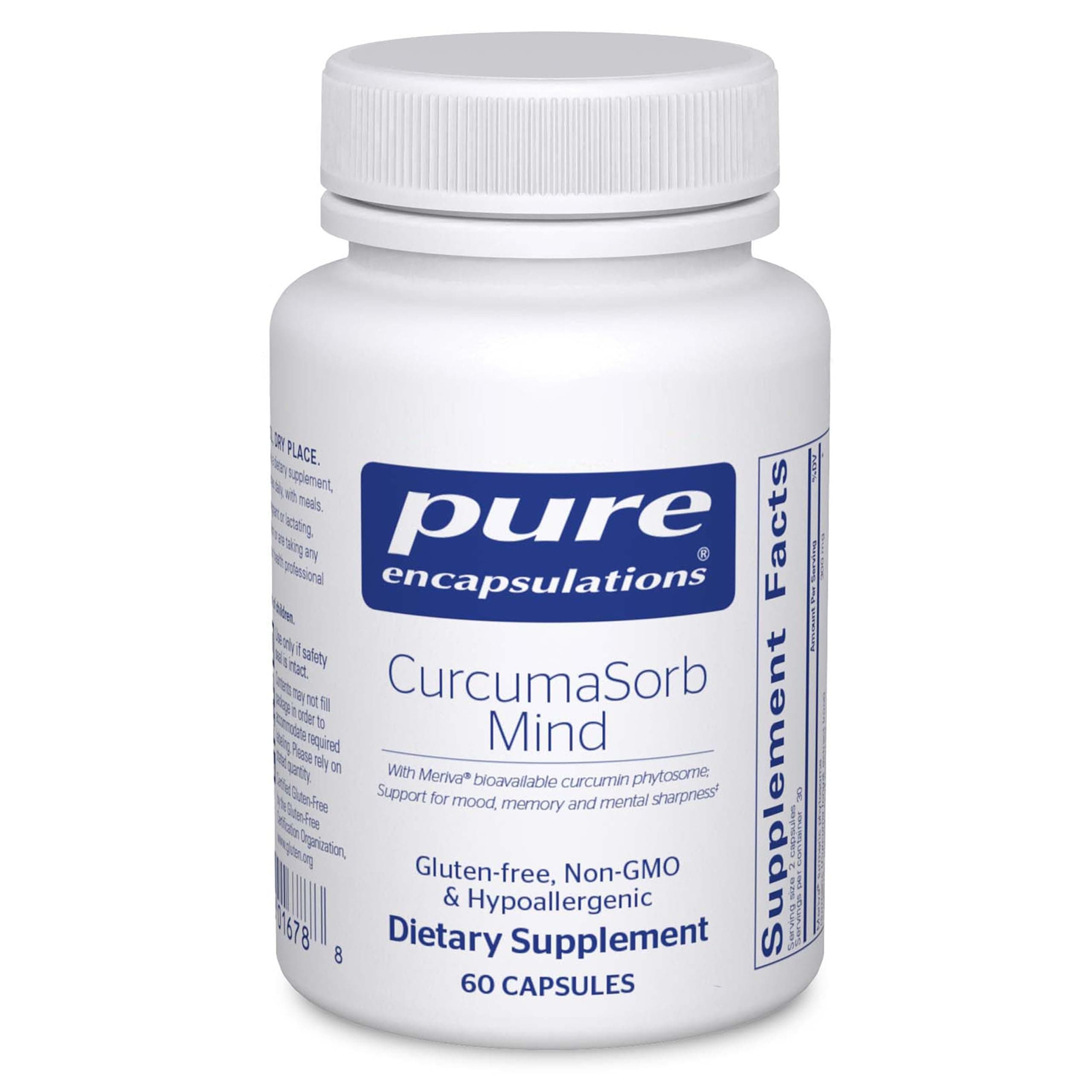 Pure Encapsulations - CurcumaSorb Mind - Hypoallergenic Blend with Curcumin and Polyphenols to Promote Mood, Memory and Mental Sharpness* - 60 Capsules
