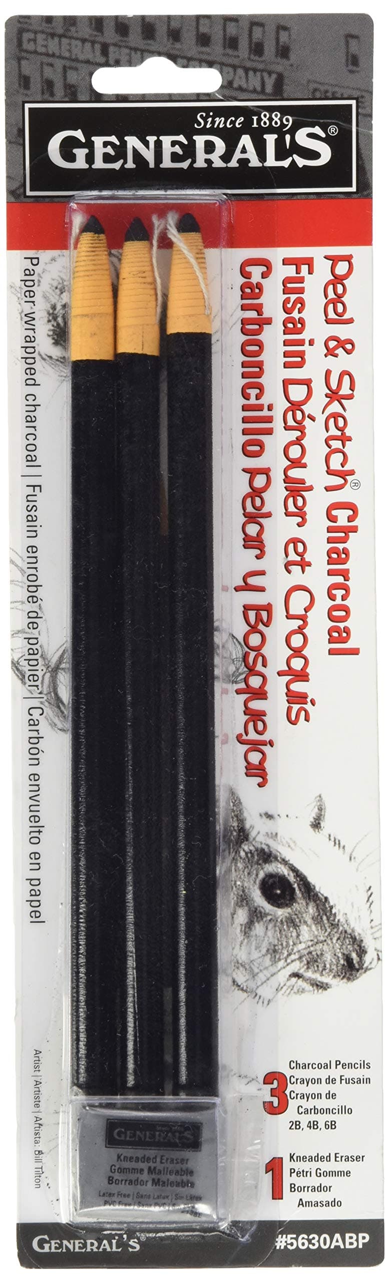 General Pencil Peel and Sketch Charcoal Pencils 3/Pkg