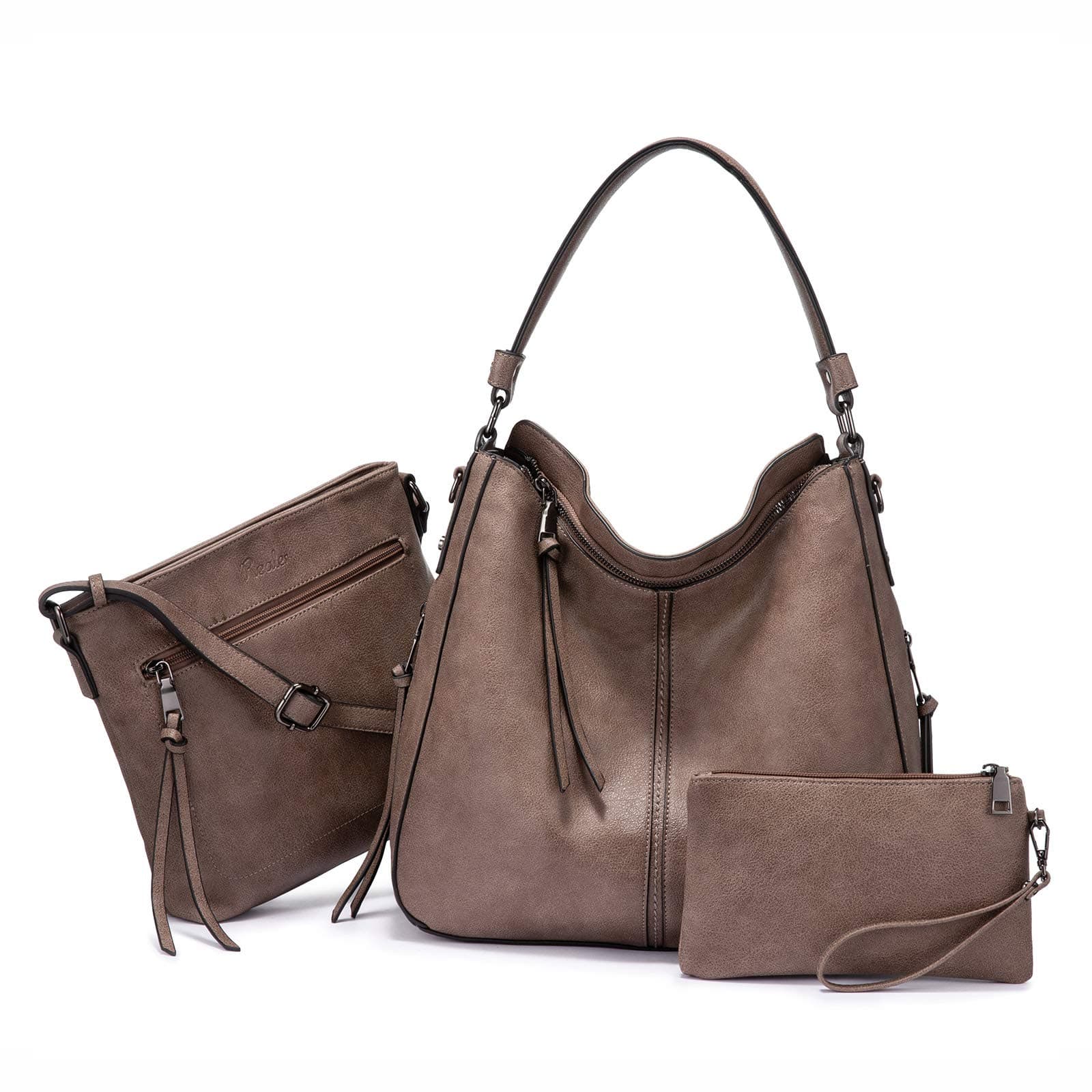 Realer Handbags for Women Shoulder Hobo Bags 3 Purse Sets
