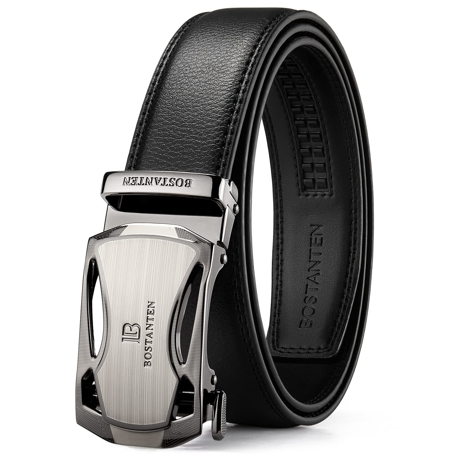 BOSTANTEN Mens Belts Leather Ratchet Dress Belt with Automatic Sliding Buckle