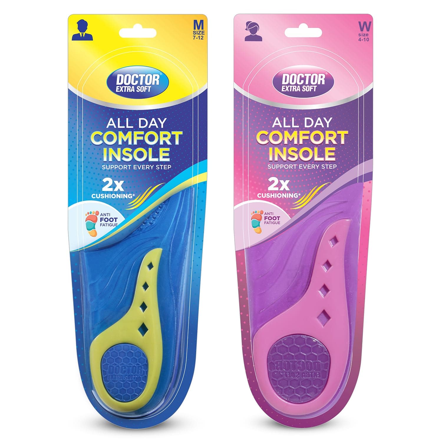 DOCTOR EXTRA SOFT Triple layer Gel insoles For Men's & Women's | India's First No.1 Insole for pain relief and comfort Insole | Massaging Gel | Responsive Cushioning | Trim to fit