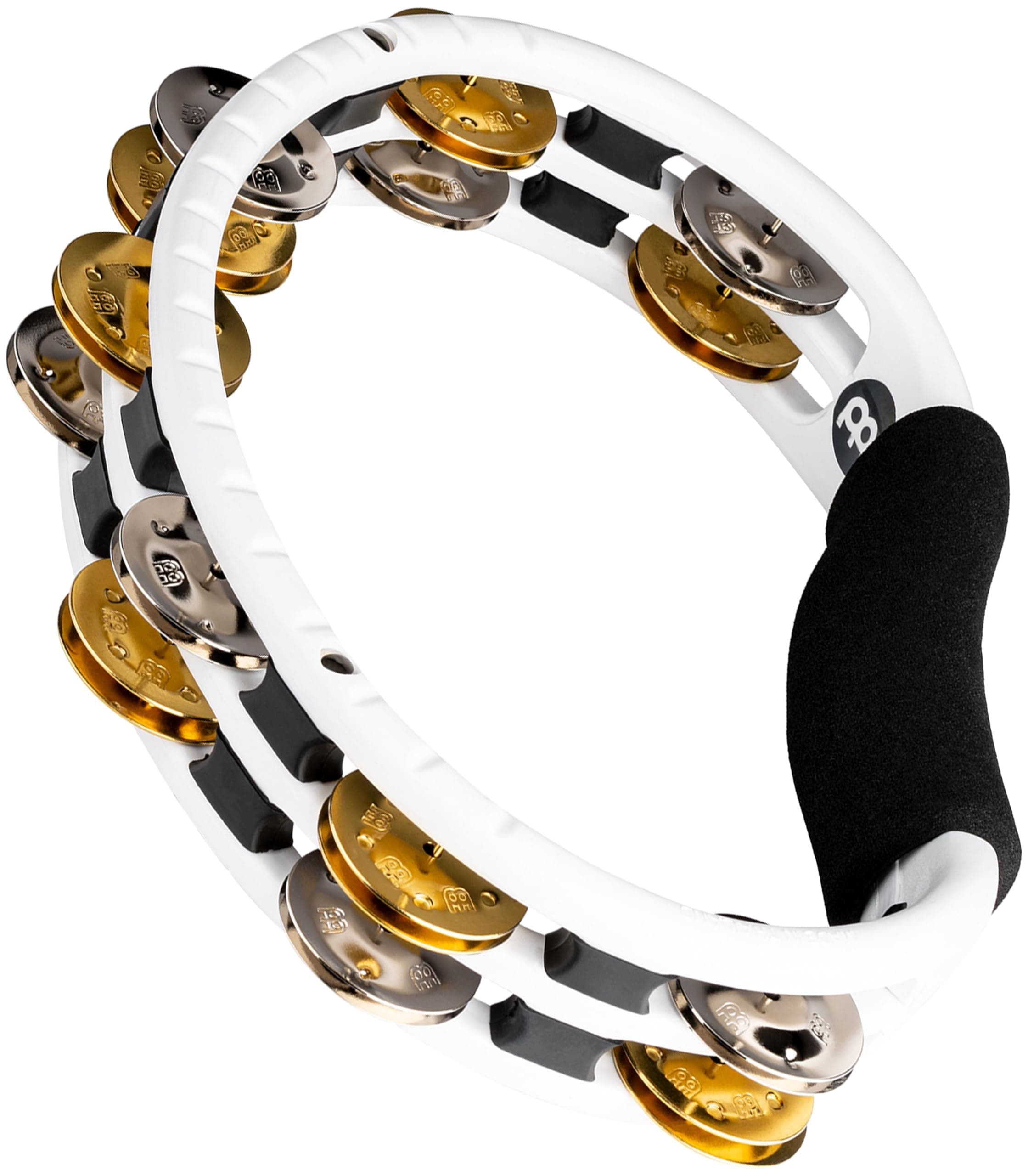 Meinl Percussion TMT1M-WH Dual Alloy Recording Combo Tambourine, White