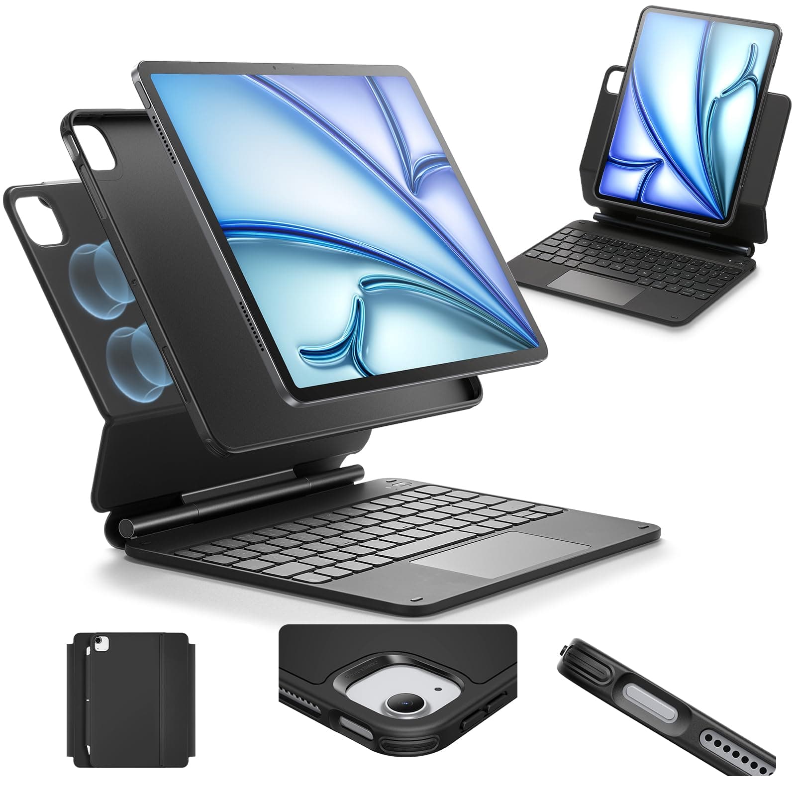 ESR for iPad Air 11/Pro 11 Inch Case Keyboard, Multi-Mode Magnetic Stand