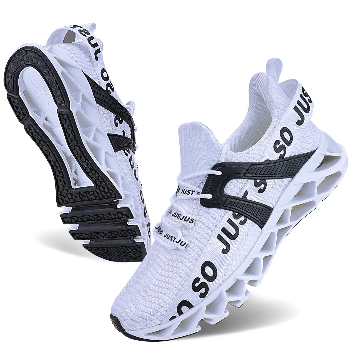 WONESION Mens Breathable Walking Tennis Running Shoes Blade Fashion Sneakers, 1a White, 10