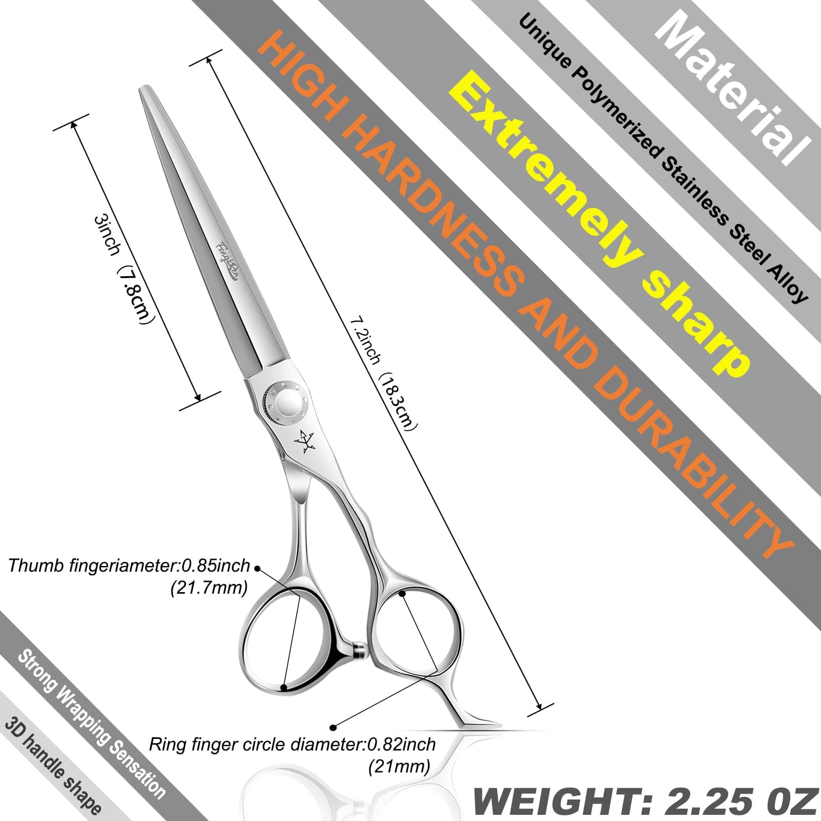 High-end Professional Hair Cutting Scissors/Shears 6/6.5 Inches Made Of Advanced Stainless Steel Alloy By Hand Exclusive For Senior Barber And Family Use (6.5inch, shears)