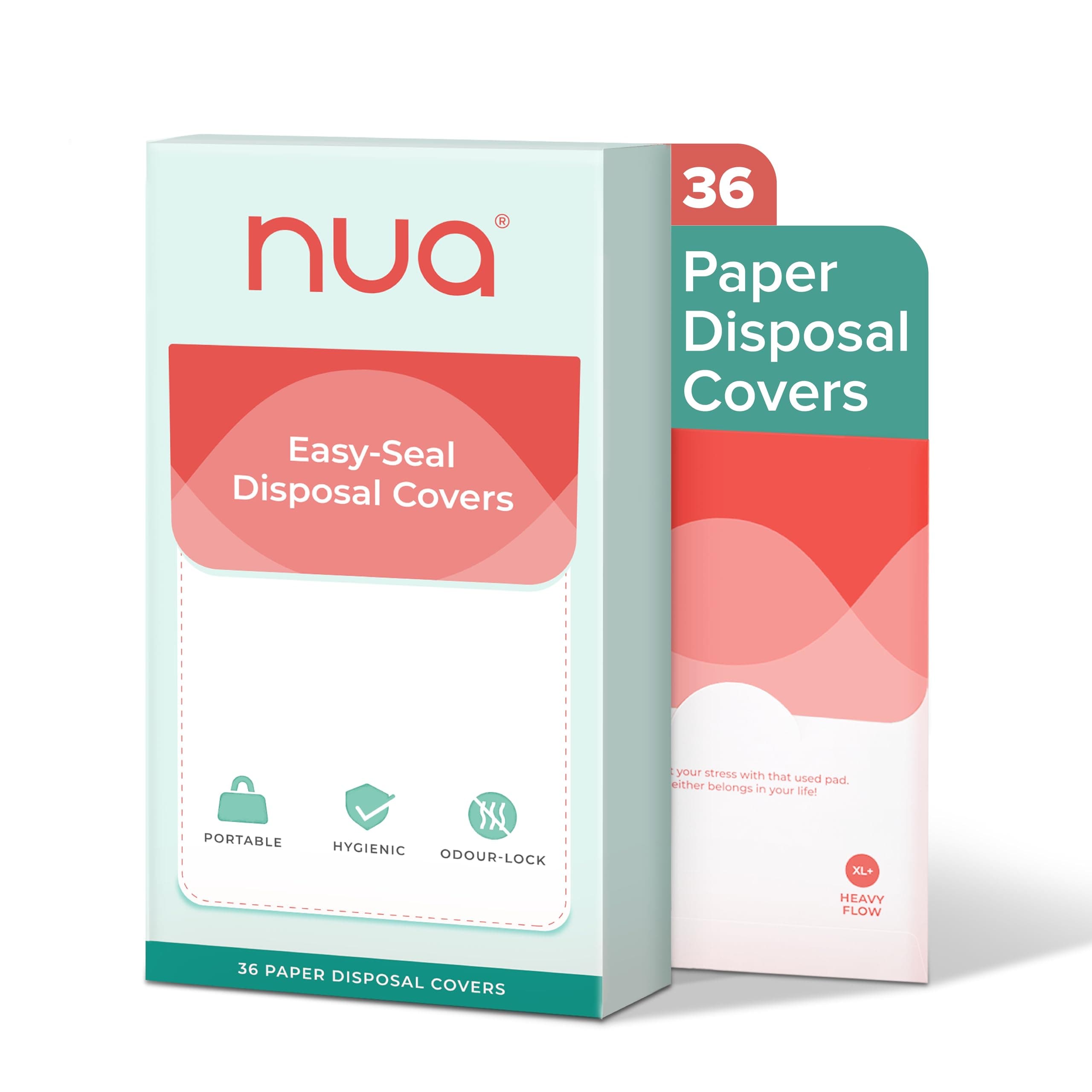Nua Easy-Seal Disposal Covers (Pack of 36) | Paper Disposal Covers for Pads, Tampons & Liners | Hygienic, Odour-Free, Mess-Free Solution for Period Waste Disposal