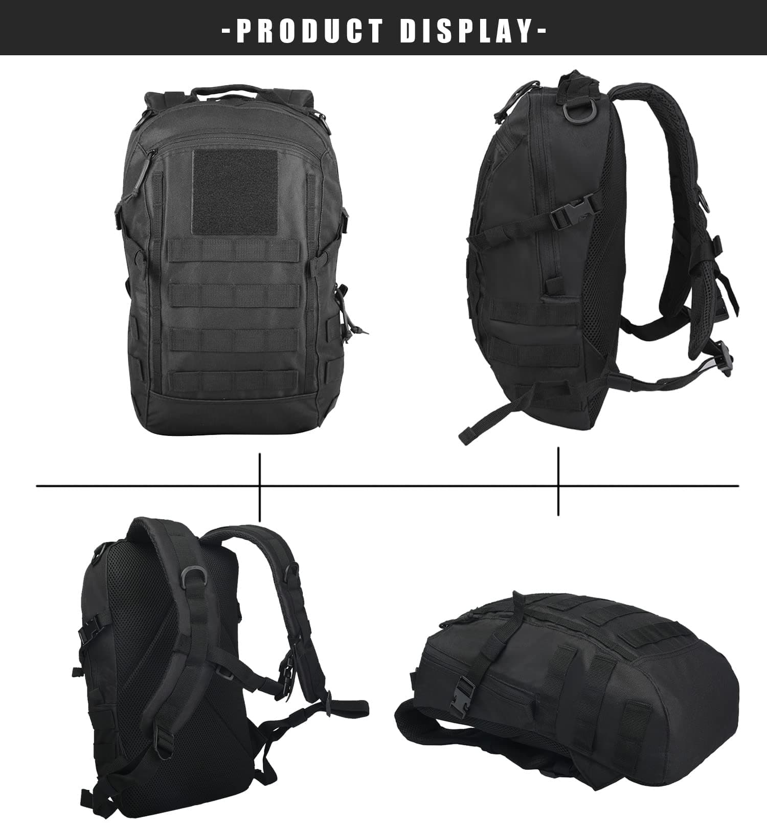 Miramrax 12L Small Backpack Day Pack - Mini Tactical Backpacks Military Daypack Molle Bag Rucksack Bug Out Bag for Hiking