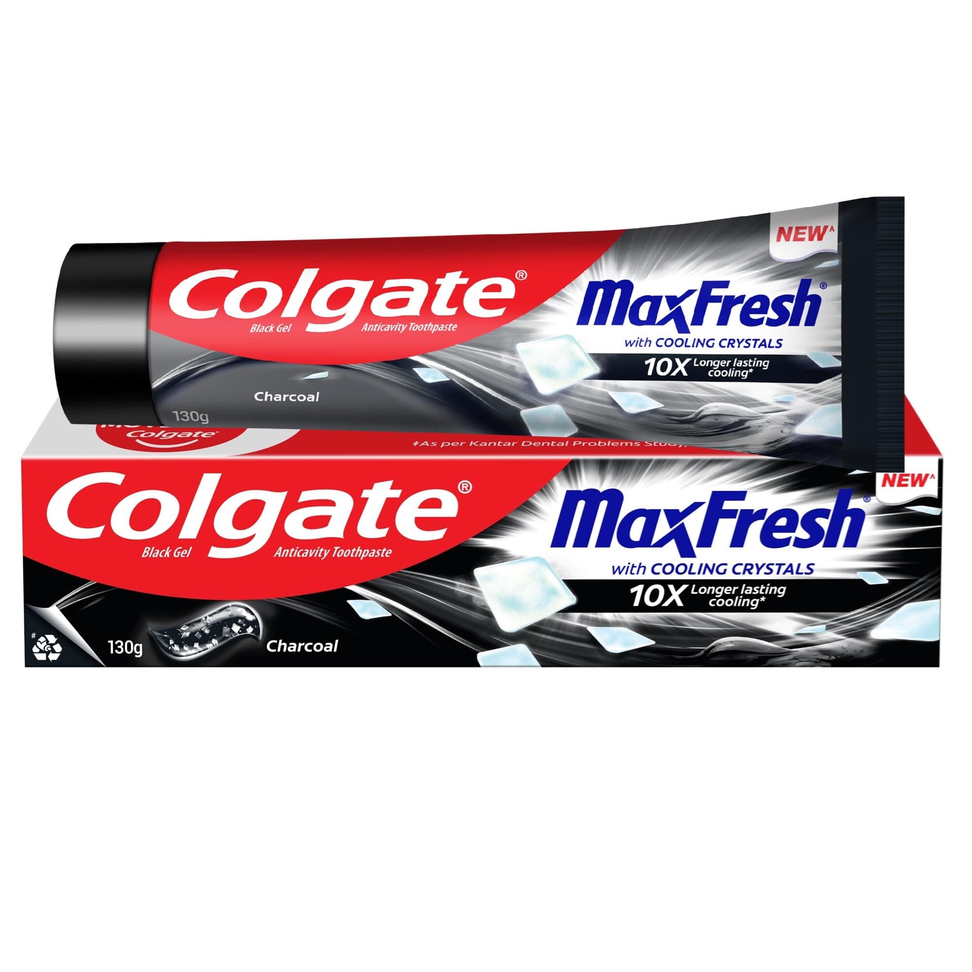 Colgate MaxFresh Toothpaste, Black Gel Paste with Charcoal for Super Fresh Breath, 130gm
