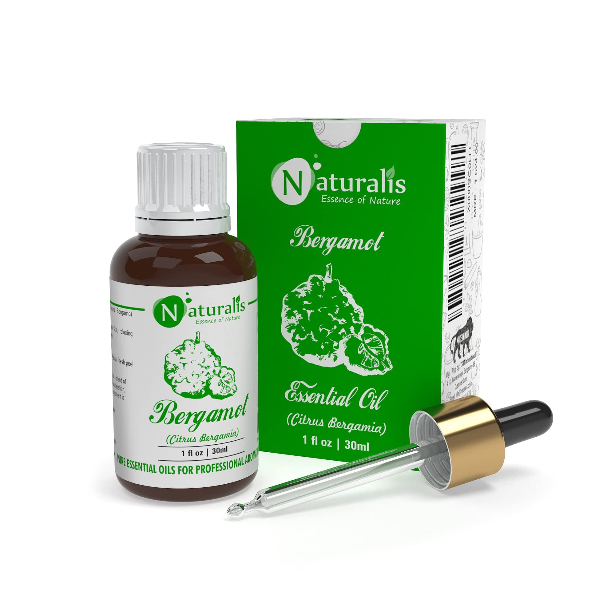 Naturalis Essence of Nature Bergamot Essential Oil for Insomnia, Stress, Depression, Hair & Face Care - 30ml