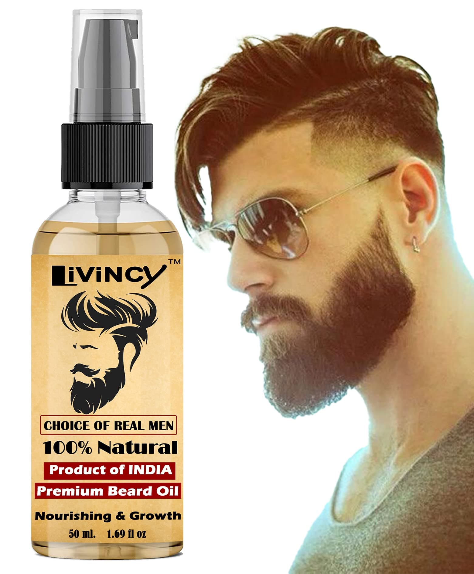 LIVINCY BEARD GROWGTH OIL FOR MEN AND BOYS (BEARD OIL MEN)