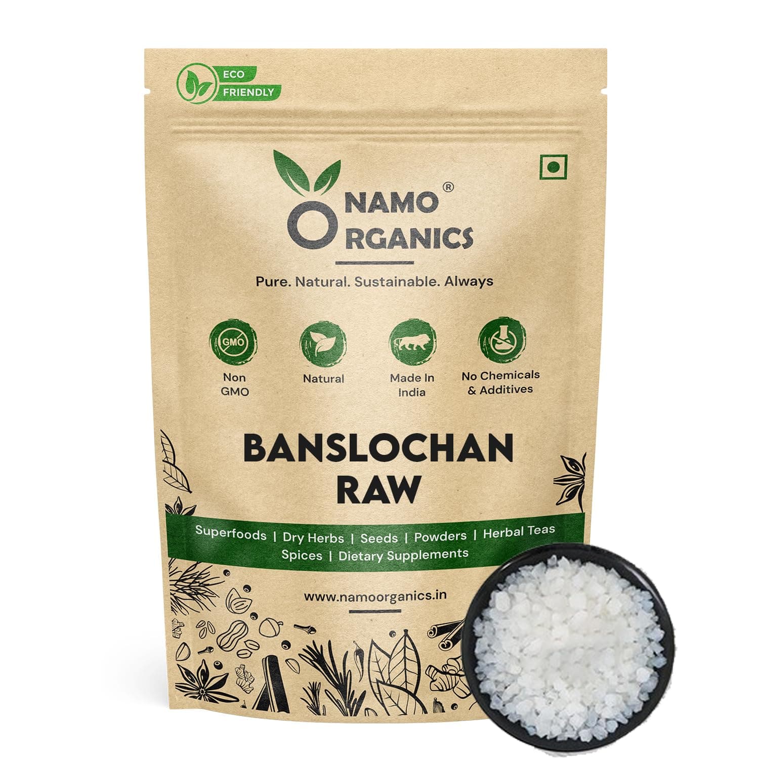 Namo - Vanslochan - Banslochan - 400g | 100% Pure Vanshlochan For Strengthen Bones & Hair Roots|No Added Colors, Preservatives