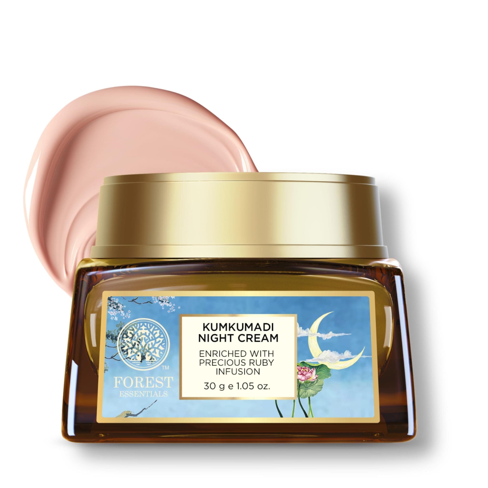 Forest Essentials Kumkumadi Ayurvedic Night Cream | Unique Formula Contains Precious Ruby Extracts | Brightens Skin, Reduces Pigmentation & Blemishes | For Clear, Glowing Skin