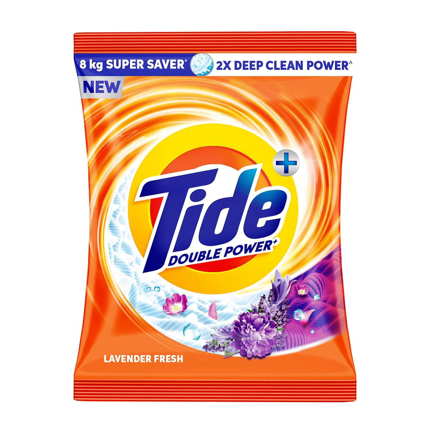 Tide Plus Detergent Washing Powder - 8kg Super Saver Pack Lavender Fragrance| 2X Deep Clean Power | World's No. 1 Detergent Brand