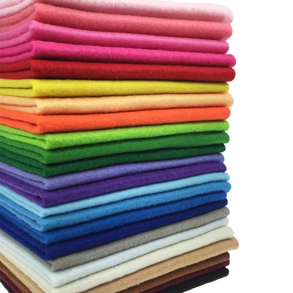 24pcs Thick 1.4mm Soft Felt Fabric Sheet Assorted Color Felt Pack DIY Craft Sewing Squares Nonwoven Patchwork (2020cm)