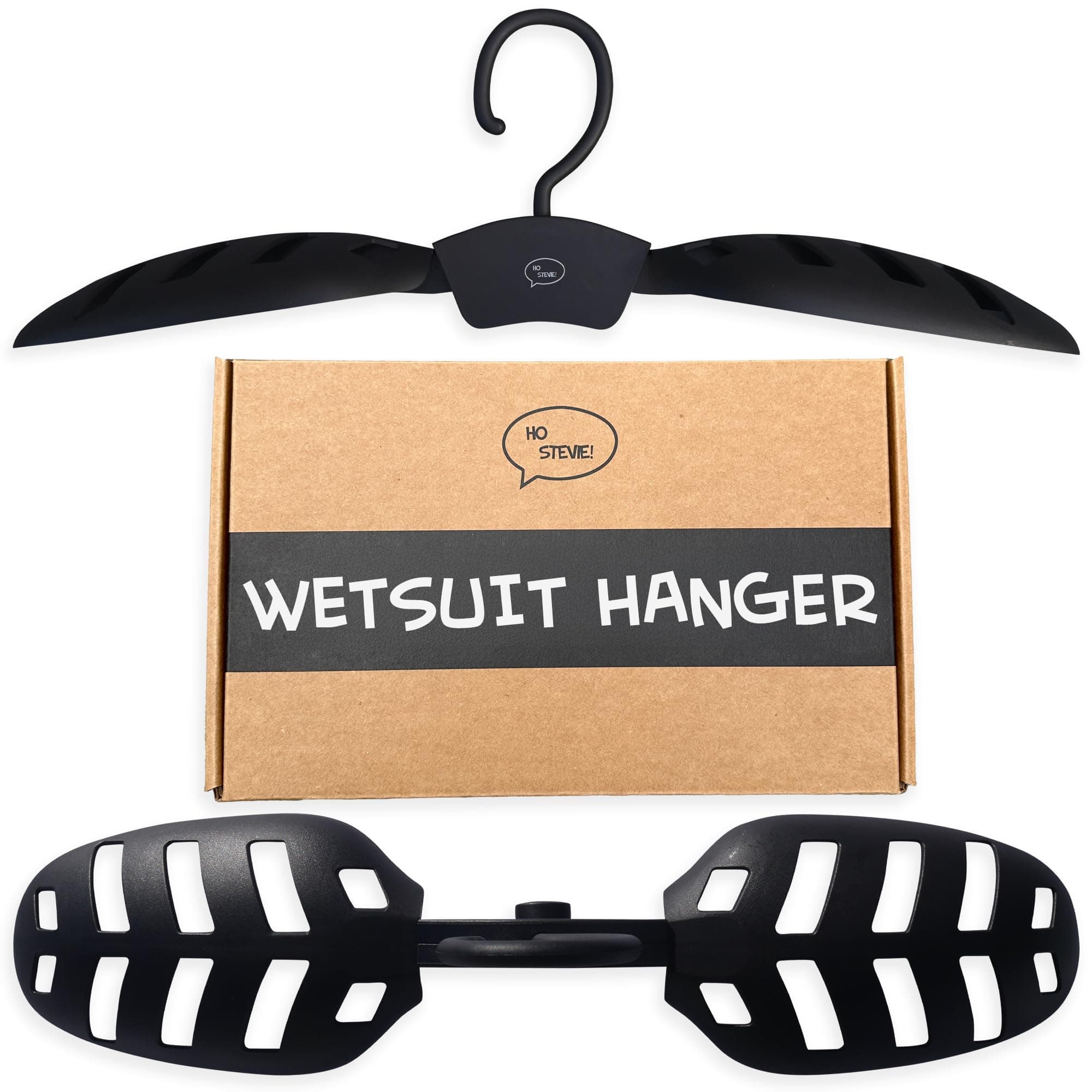 Wetsuit Hanger - Fast Dry Folding Vented Hanger for Surfing and Scuba Diving Wet Suits (Black)