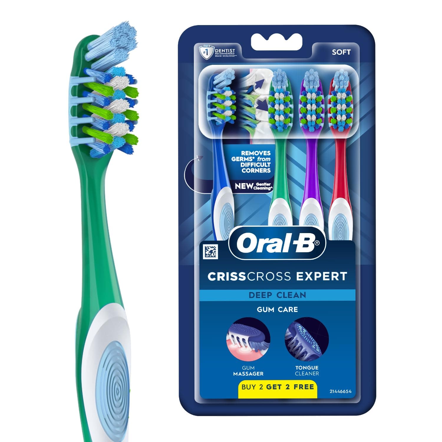 Oral B Pro Health Gum Care Soft Manual Toothbrush for adults ,Multicolor