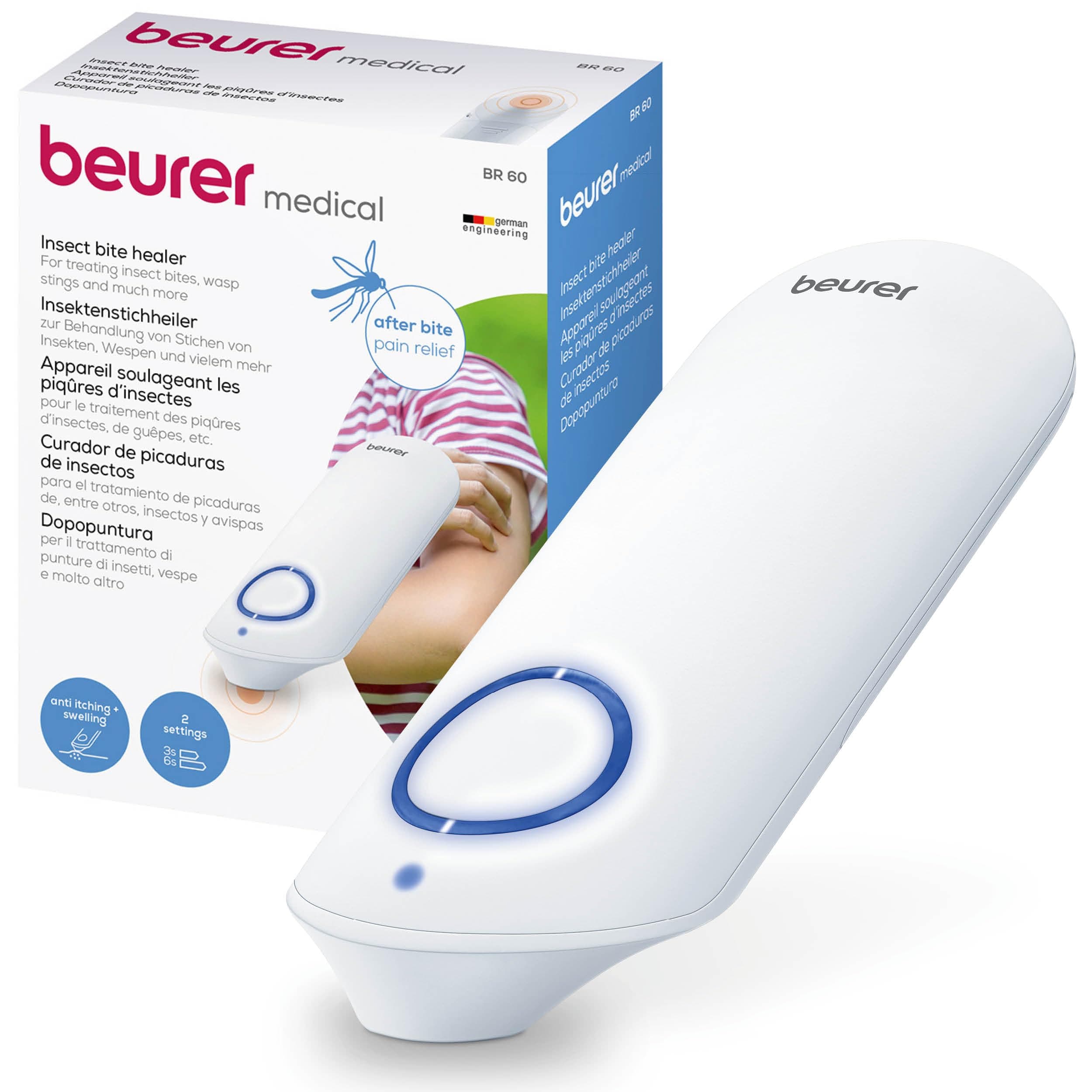Beurer BR60 Insect Bite Healer, Insect Bite Pen Can Help Relieve Itching And Accelerate Healing Without Medicines Or Chemicals, Certified Medical Device That Uses Soothing Heat, compact, 2 programmes.