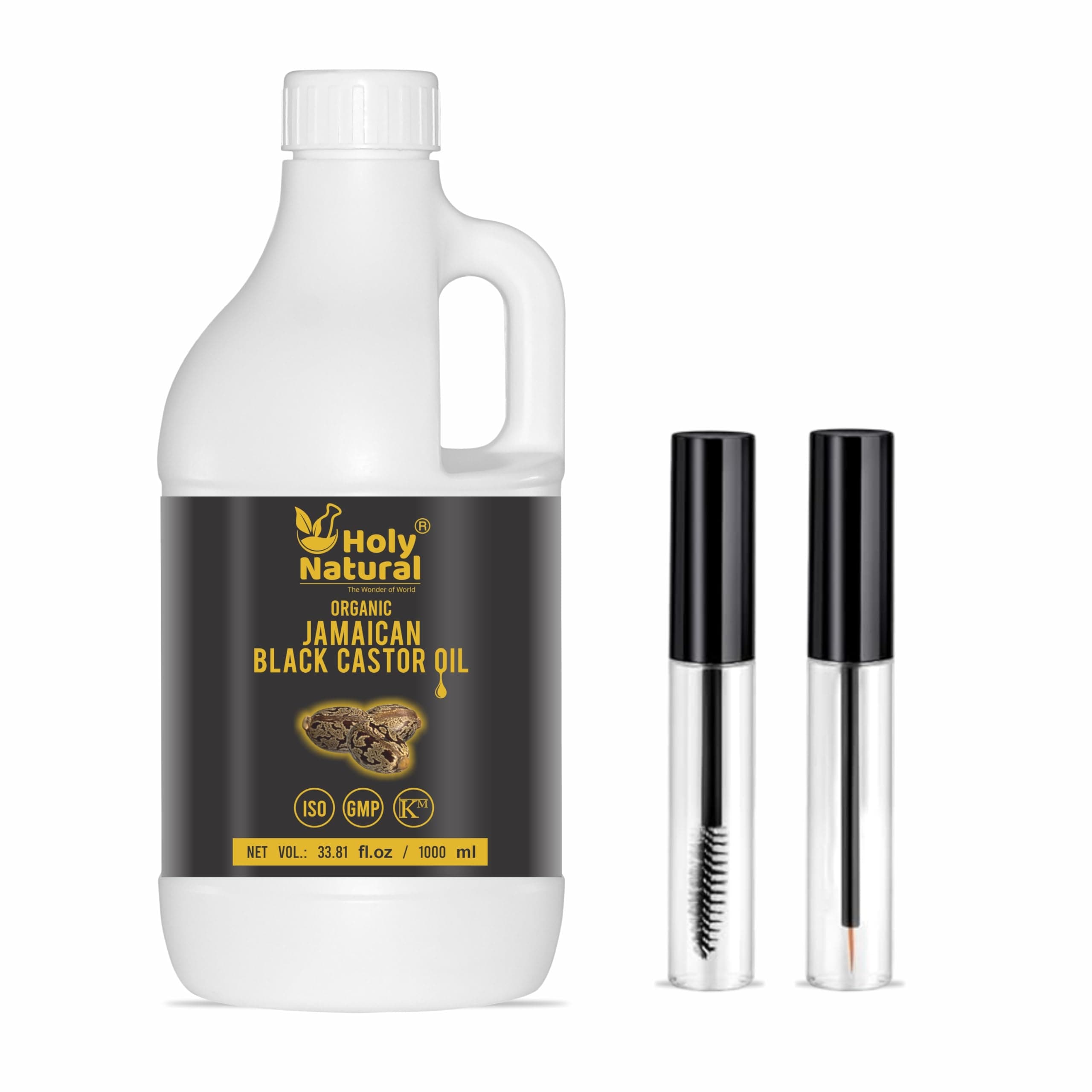 Holy Natural Organic Jamaican Black Castor Oil 1 Liter | Pure Cold Pressed Castor Oil | Moisturizes Scalp, Hair, Beard, Nails & Skin | Natural Beauty Oil