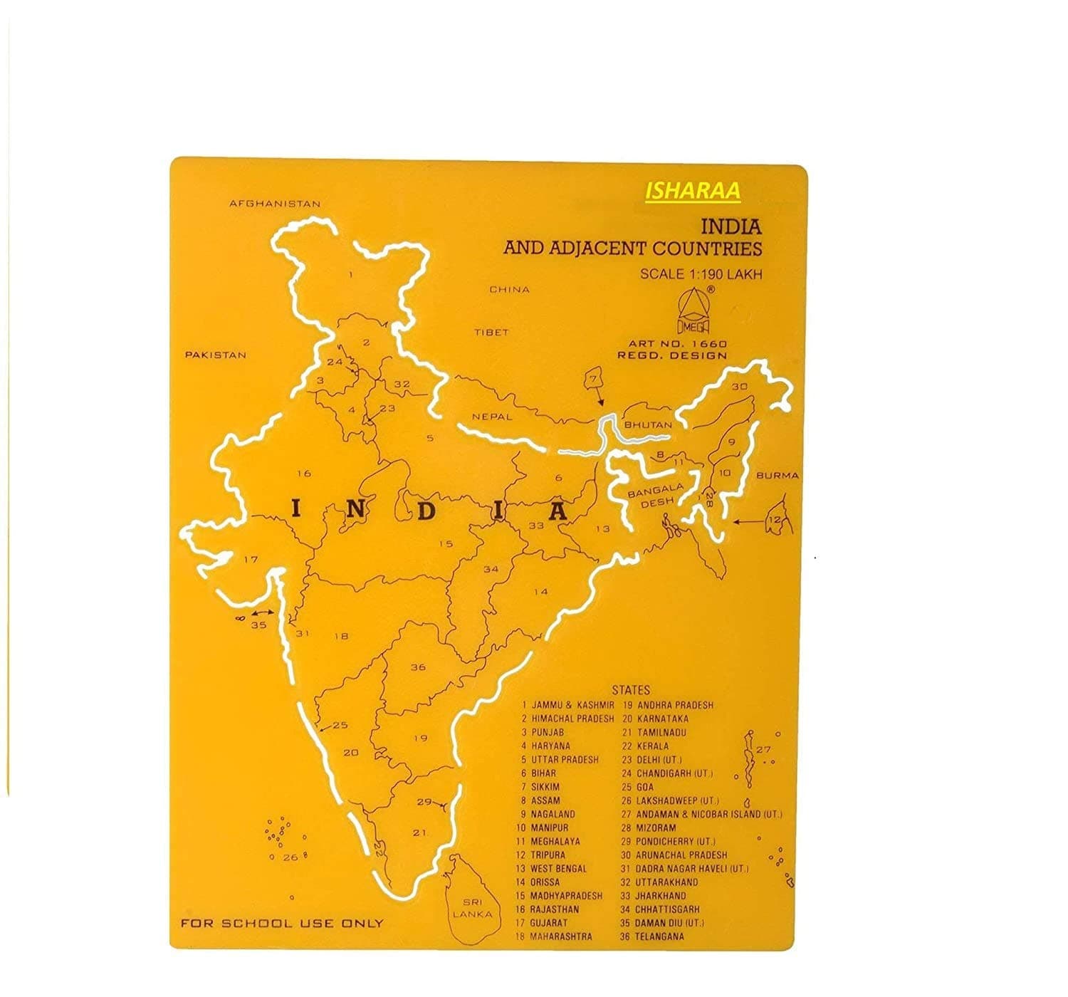 ISHARAA Plastic India Map Stencil (19 cm x 15.5 cm x 0.5 cm) Pack of 5 Stencil