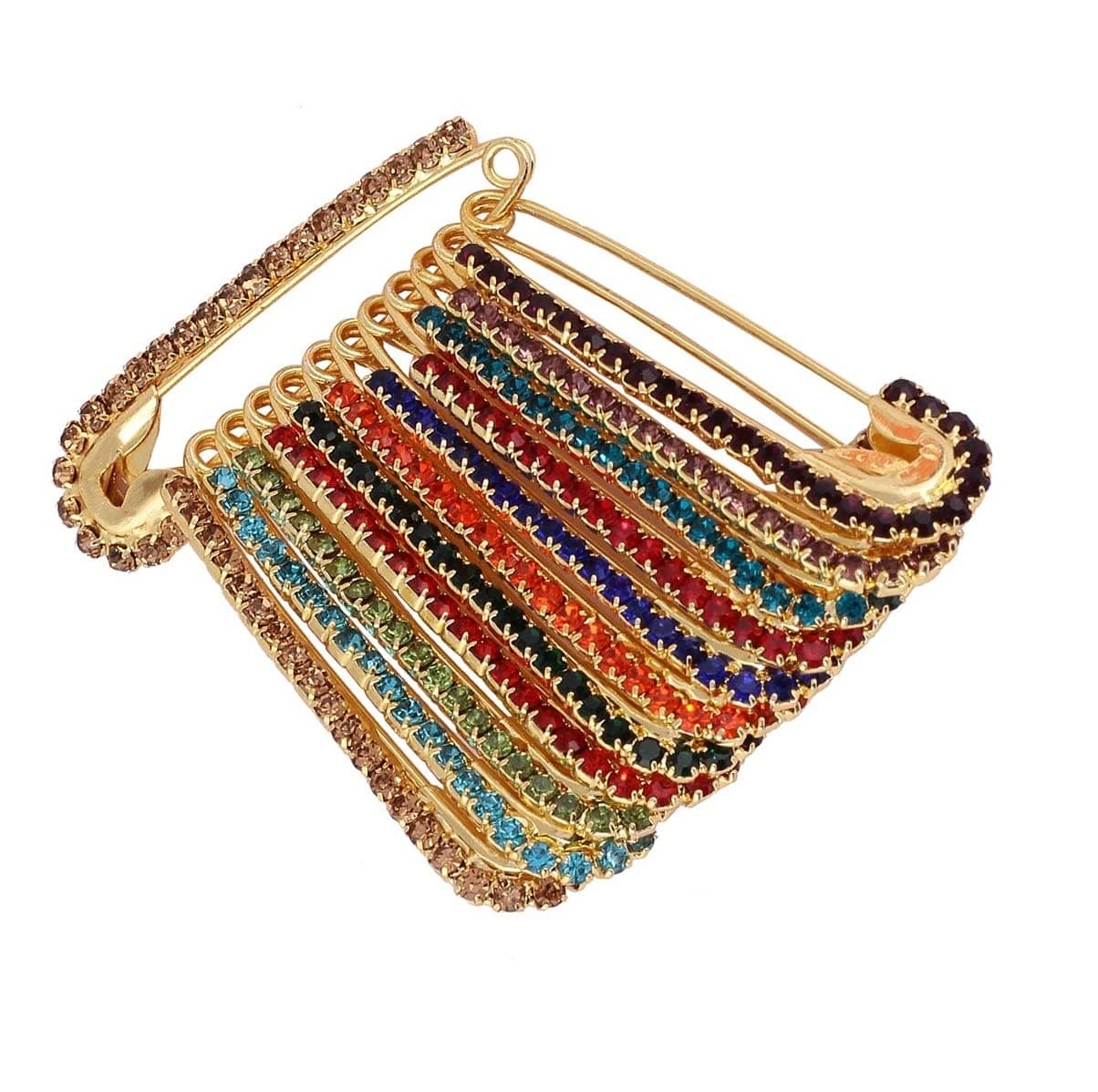 THANU'S CRAFT Multicolor Saree Safety Pin Brooch for Holding Heavy Sari Pleats Pallu Scarfs Hijab PIS Women Girls