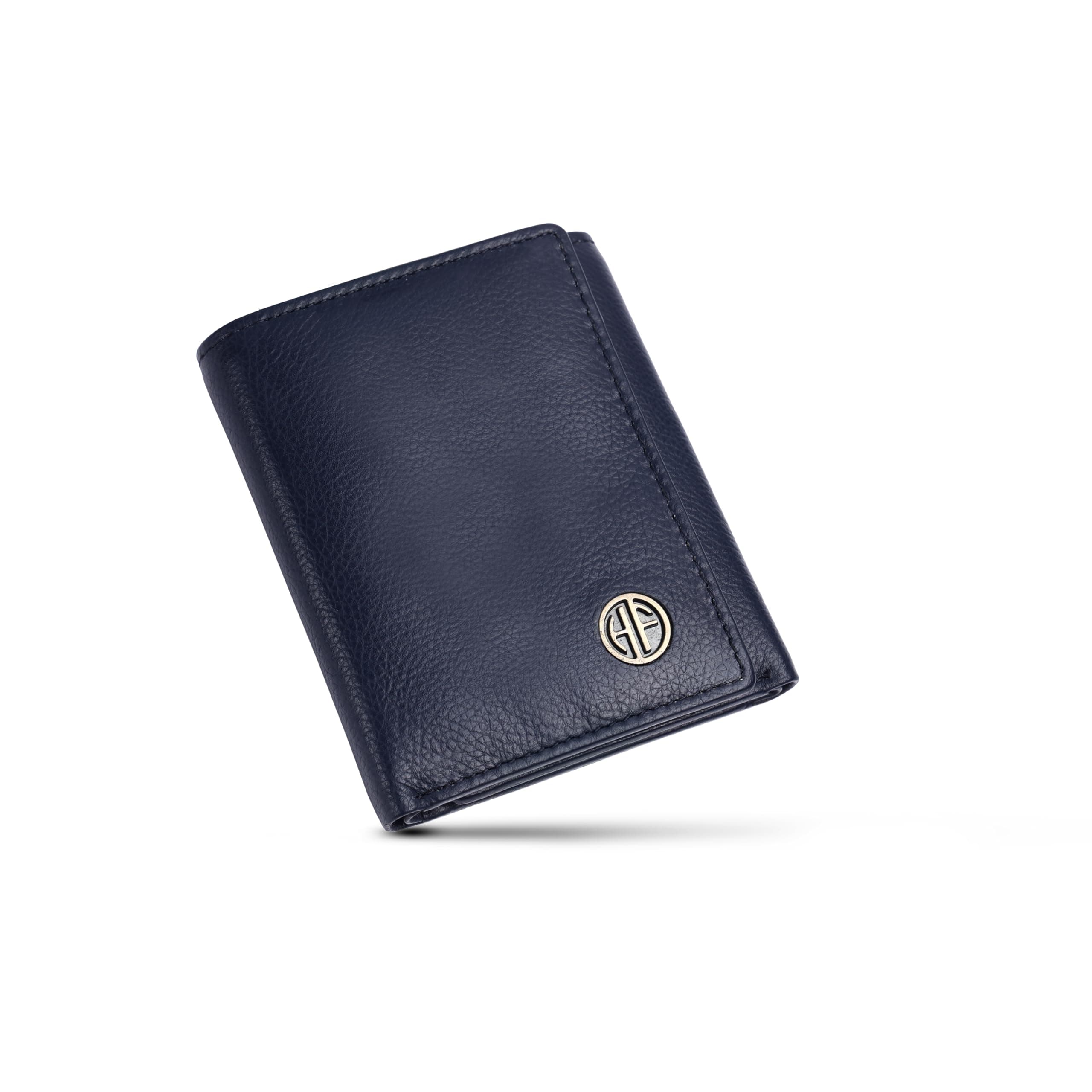 HAMMONDS FLYCATCHER RFID Protected Tri-Fold Wallet for Men Leather Original, Mens Wallet, Leather Wallets for Mens, Stylish Purse with 4 Card Slots, 1 ID Slots, Coin Pocket, Gift for Men - Blue