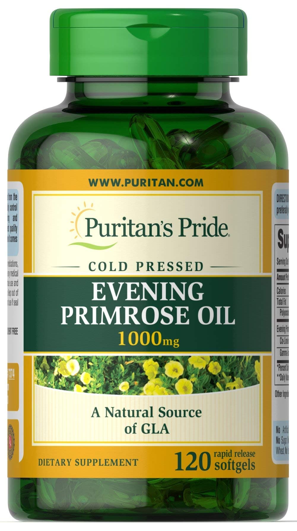 Puritan's Pride Evening Primrose Oil 1000 mg with GLA, 120 Softgels