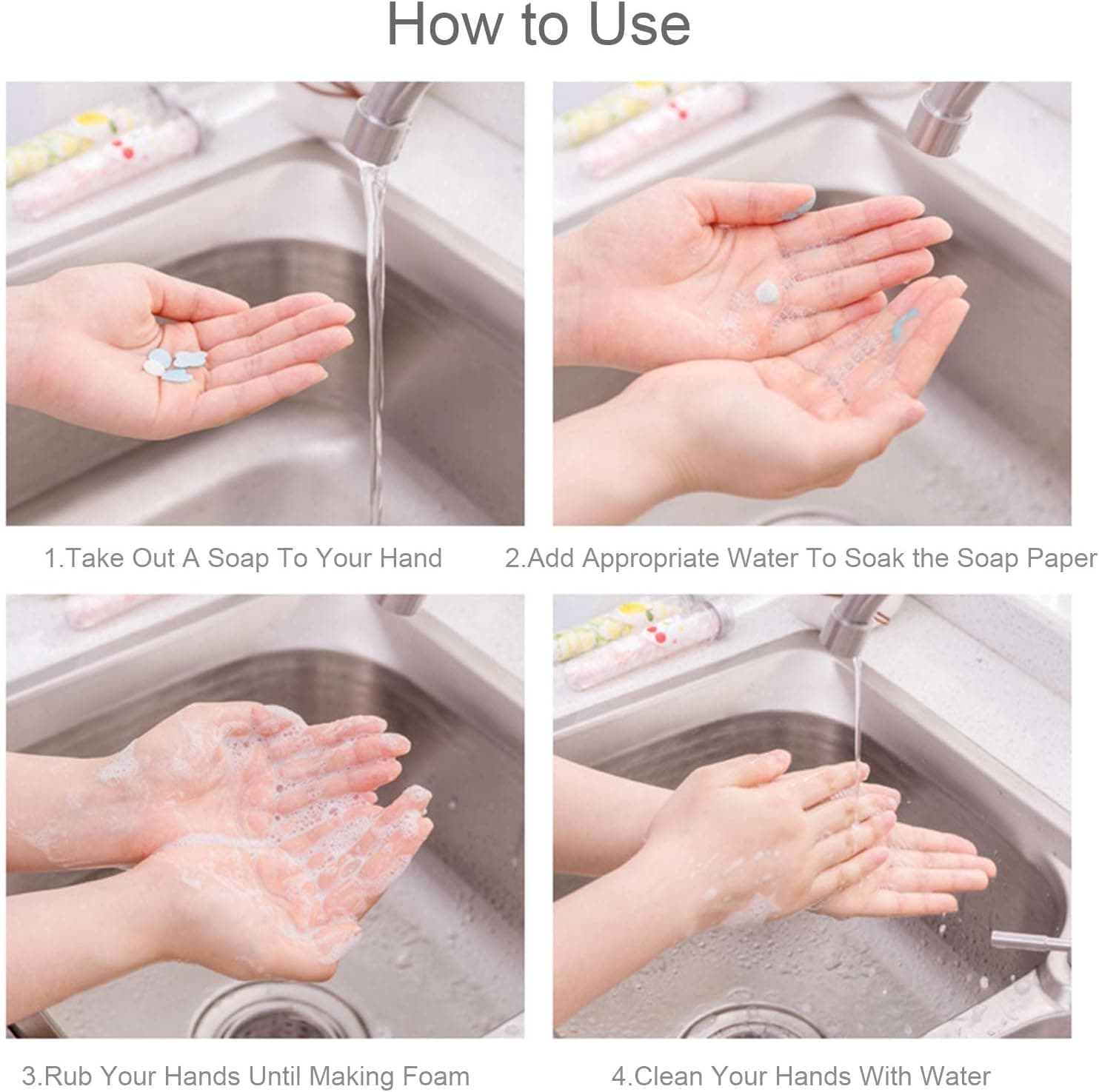 ETSAP Paper Soap Strips For Travel Essentials For Women Men - 2Pcs - Travel Accessories Dissolvable Soap Sheets For Hand Wash - Soap Paper Soap For Kids - Soap Sheets For Tube Box