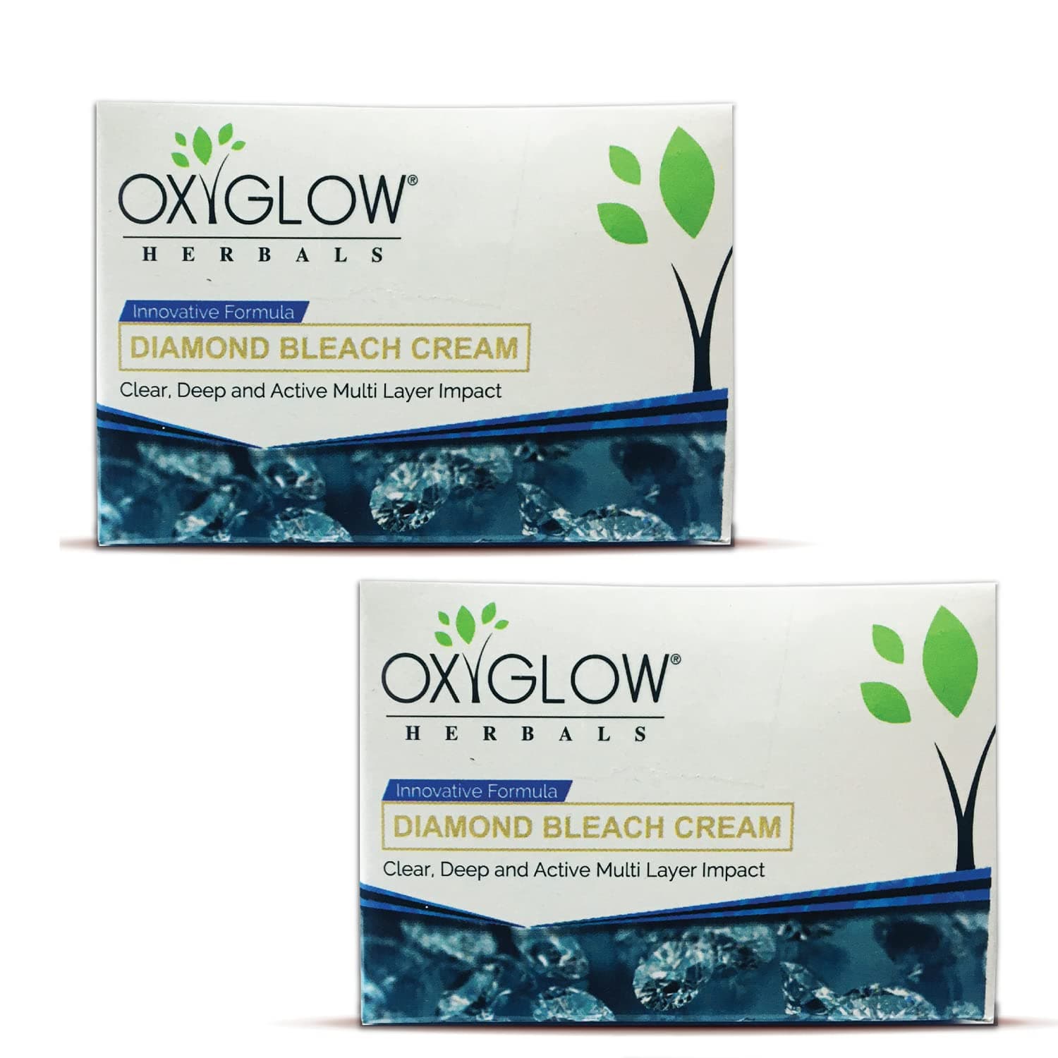 OxyGlow Herbals Diamond Bleach Cream| Deep Cleanses the Skin and Gives Instant Glow| Removes Impurities Deep from Skin Pack of 2