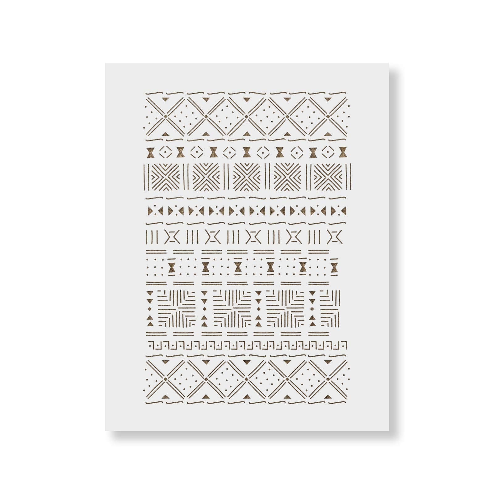 Mud Cloth Pattern Wall Stencil - Create Your Own Space