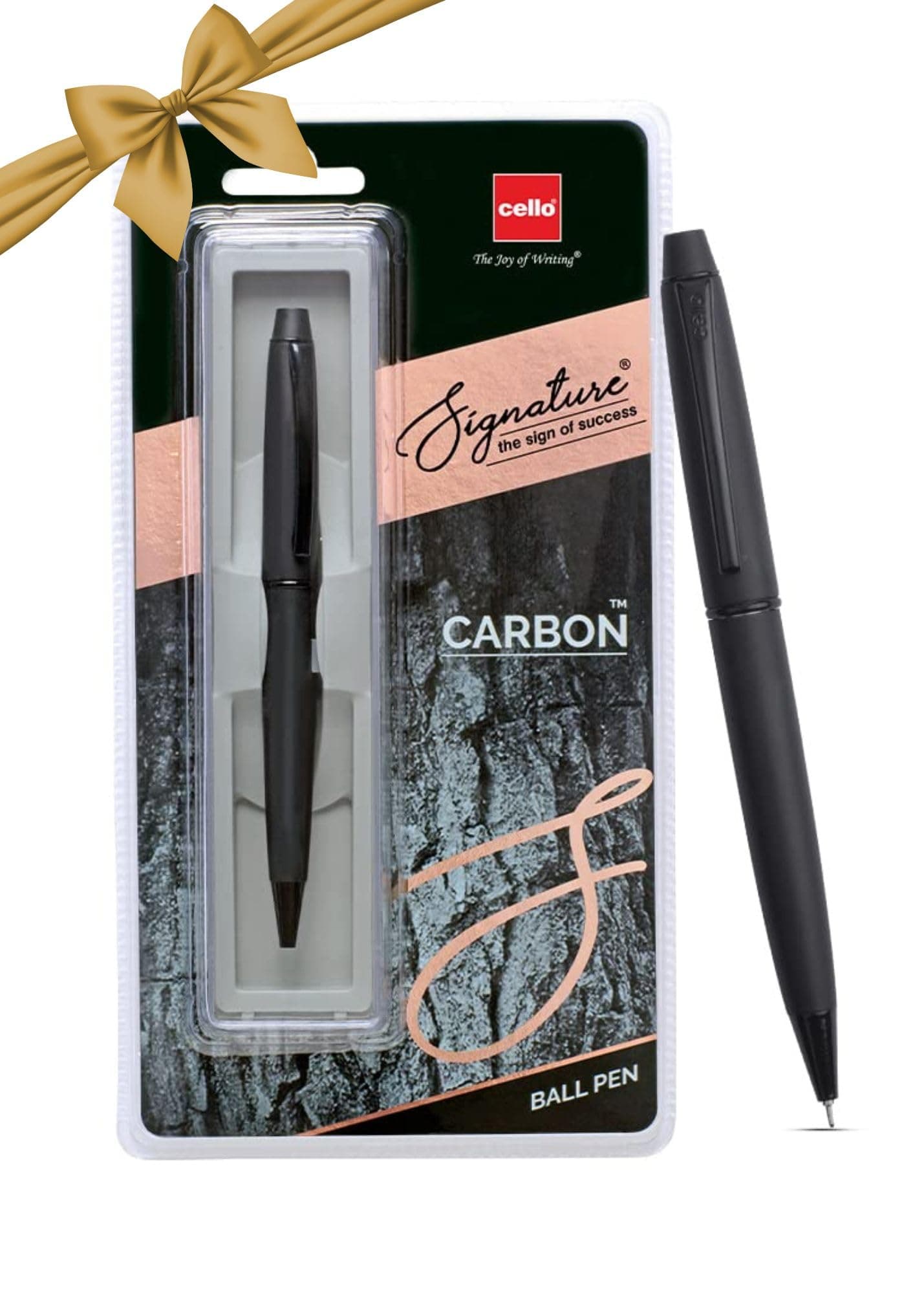 Cello Signature Carbon Ball Pen|Blue Ink|1 Ball Pen|Elegant Matte Black Finish|Premium Metal Pens for Office Use|Stylish Gifts for Christmas and New Year|Gifts for Men and Women