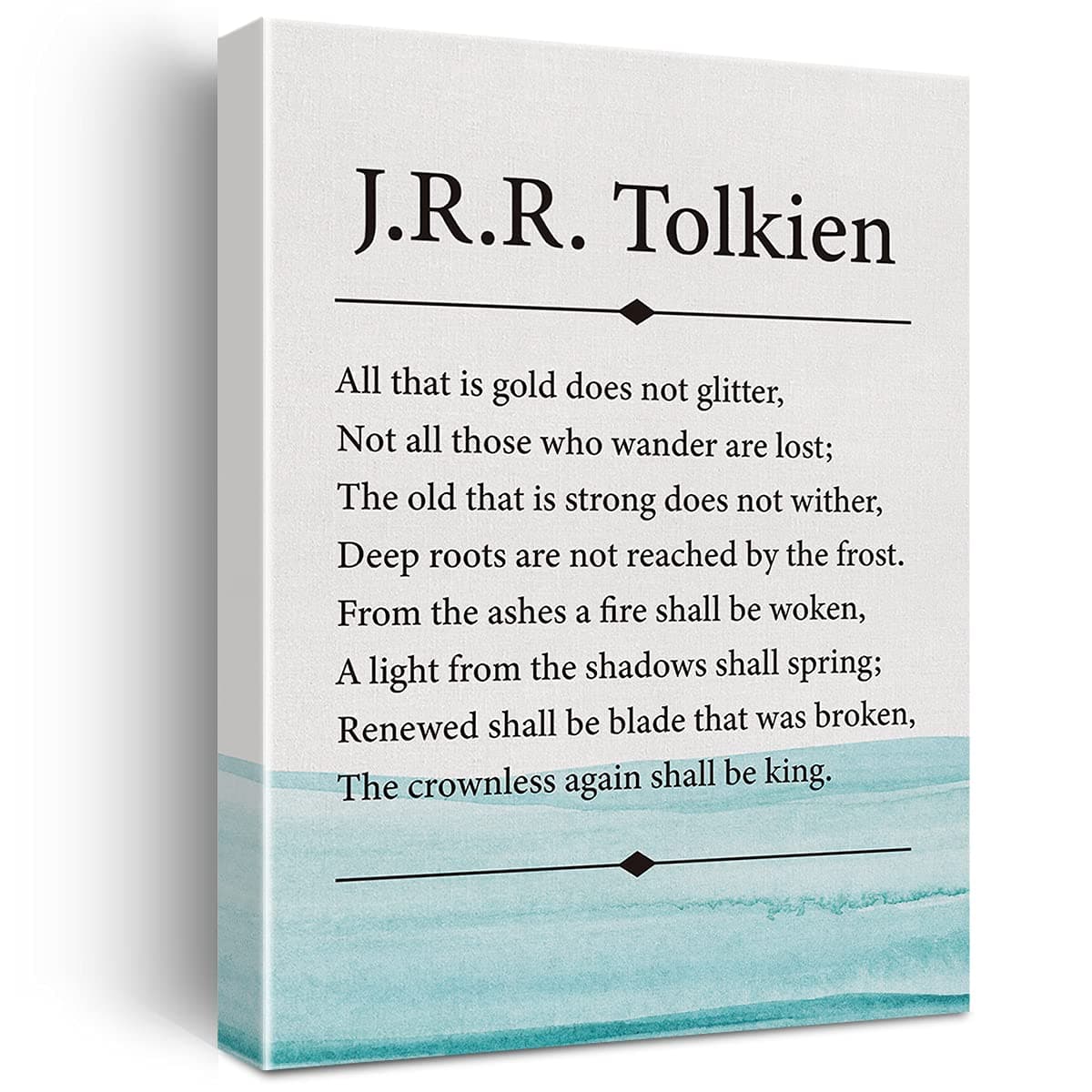 Inspirational Wall Art J.R.R. Tolkien Quote All That is Gold is Not Glitter Canvas Painting Prints for Home Living Room Wall Decor Framed Life Quote Artwork Gifts(12x15 Inch)