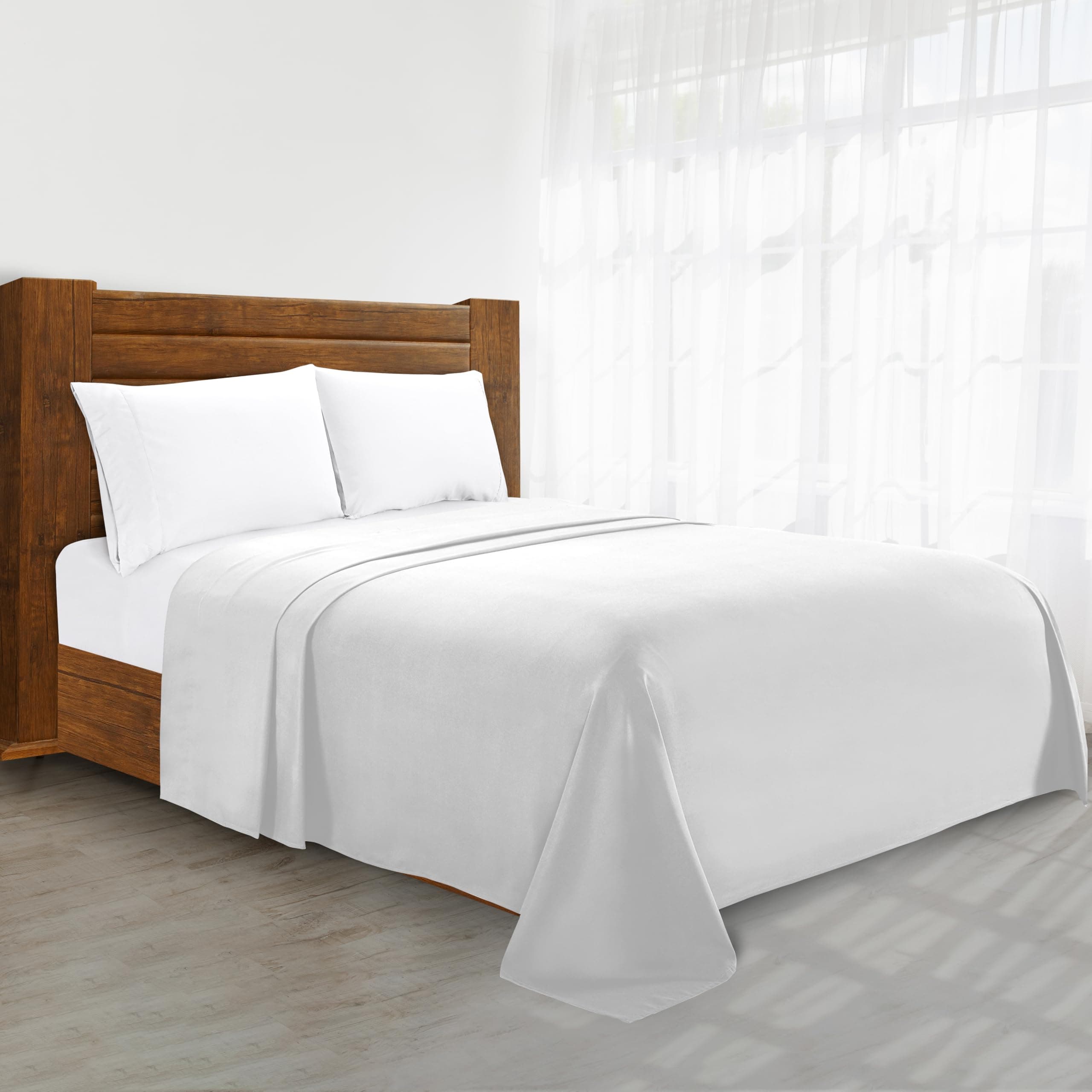 Luxury Flat Sheet on Amazon Elegant Comfort Wrinkle-Free 1500 Premier Hotel Quality 1-Piece Flat Sheet, Queen Size, White