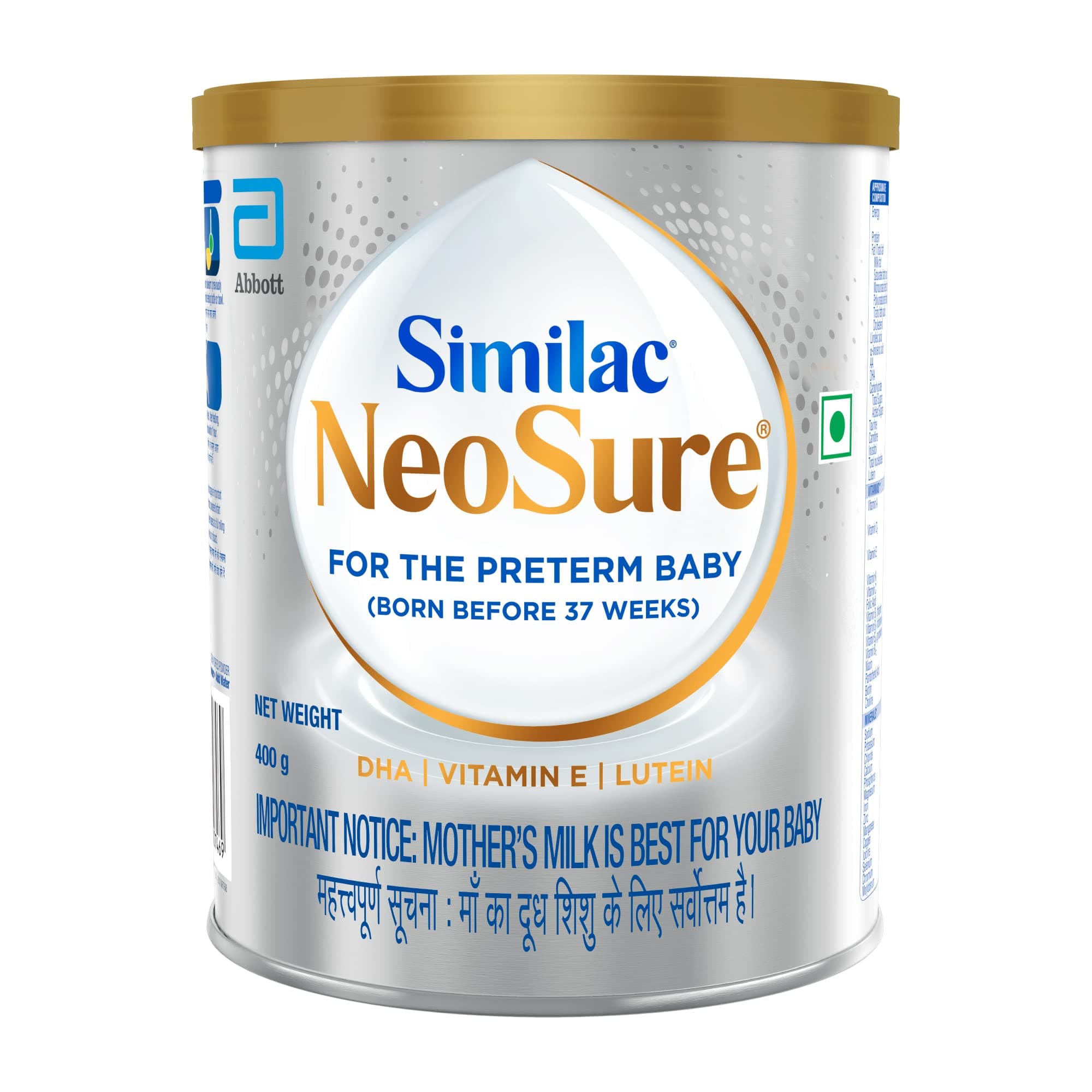 Similac Neosure Preterm Infant Formula Powder 400G Tin, Infant Milk Formula for Preterm Babies Before 37 Weeks