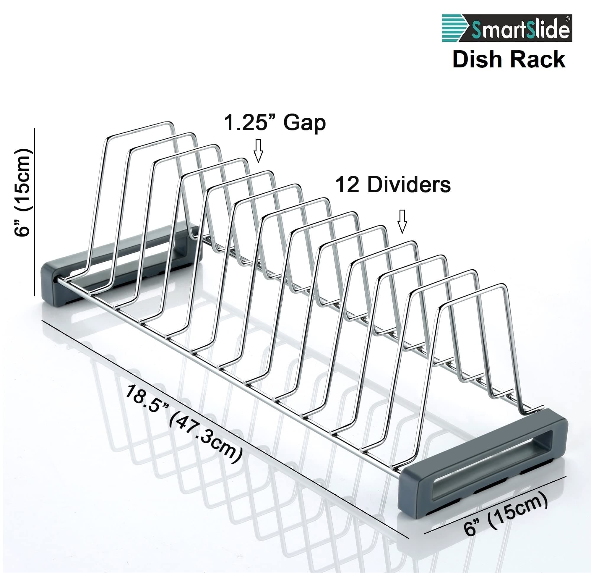 SmartSlide Stainless Steel Plate Rack for Kitchen/Plate Stand/Lid Organizer/Saucer Stand/Dish Rack/Tandem Basket Plate Fixer Stand/Modular Kitchen Rack/Tandem Box Accessories (Pack of 3)