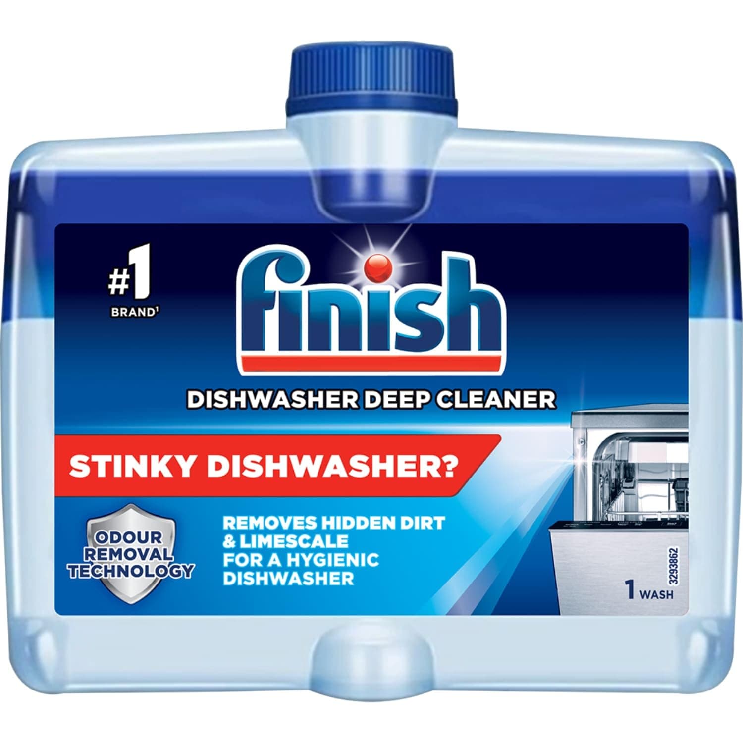 Finish Dishwasher Deep Cleaner Liquid, 250 ml | Odour Removal Technology | Removes Hidden Dirt & Limescale| Extend your Dishwasher's life | World's #1 Dishwashing Brand