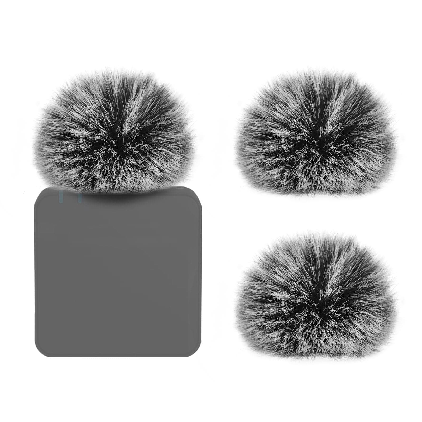 Geekria for Creators Furry Windscreen Compatible with Rode Wireless GO Gen 3 III, GO 2, PRO, ME Mic DeadCat Wind Cover Muff, Fluff Cover Windshield, Wind Noise Reduction (Grey / 3 Pack)