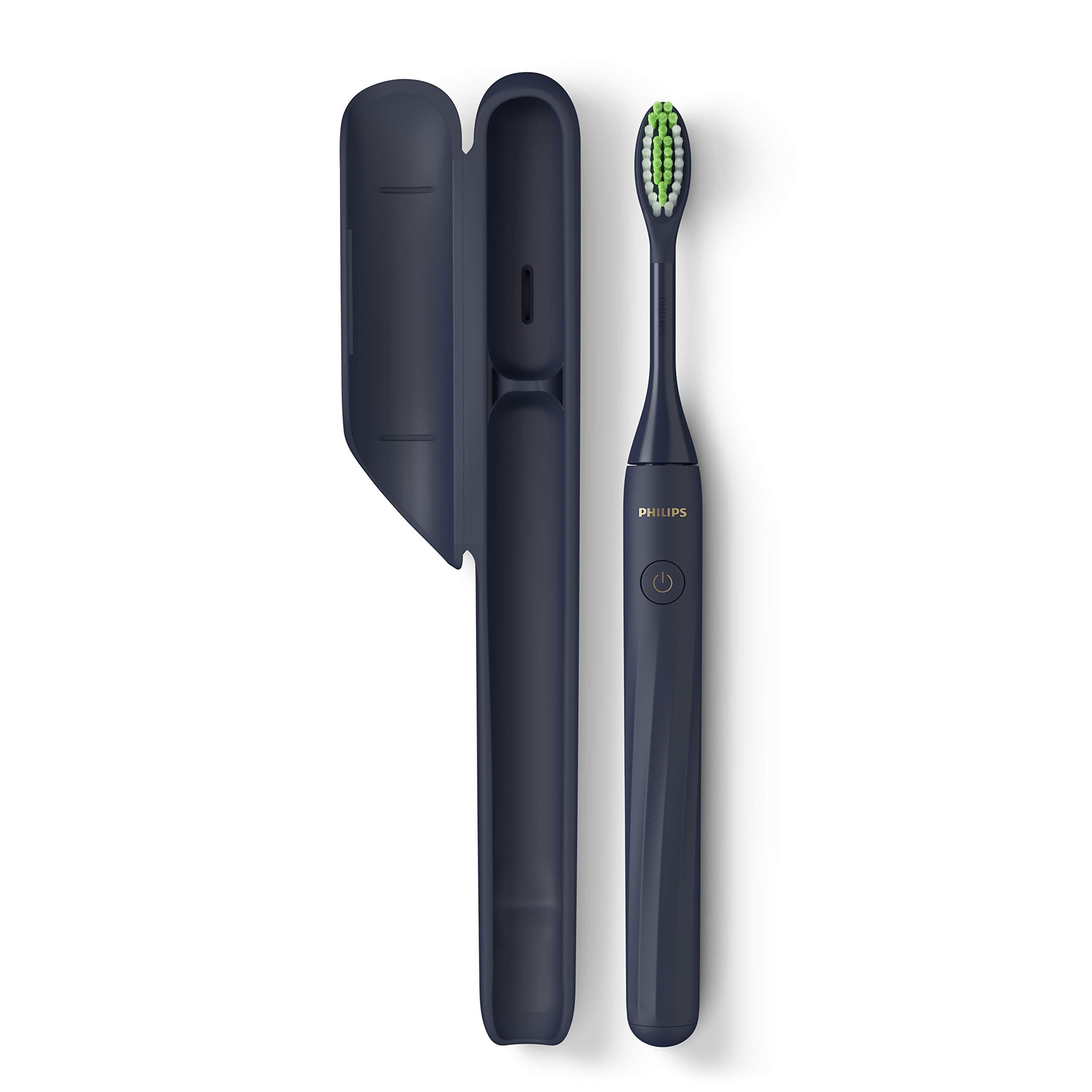 Philips One By Sonicare Battery Toothbrush, Midnight, Soft, 1 Count, 3 month battery life, Includes Travel Case
