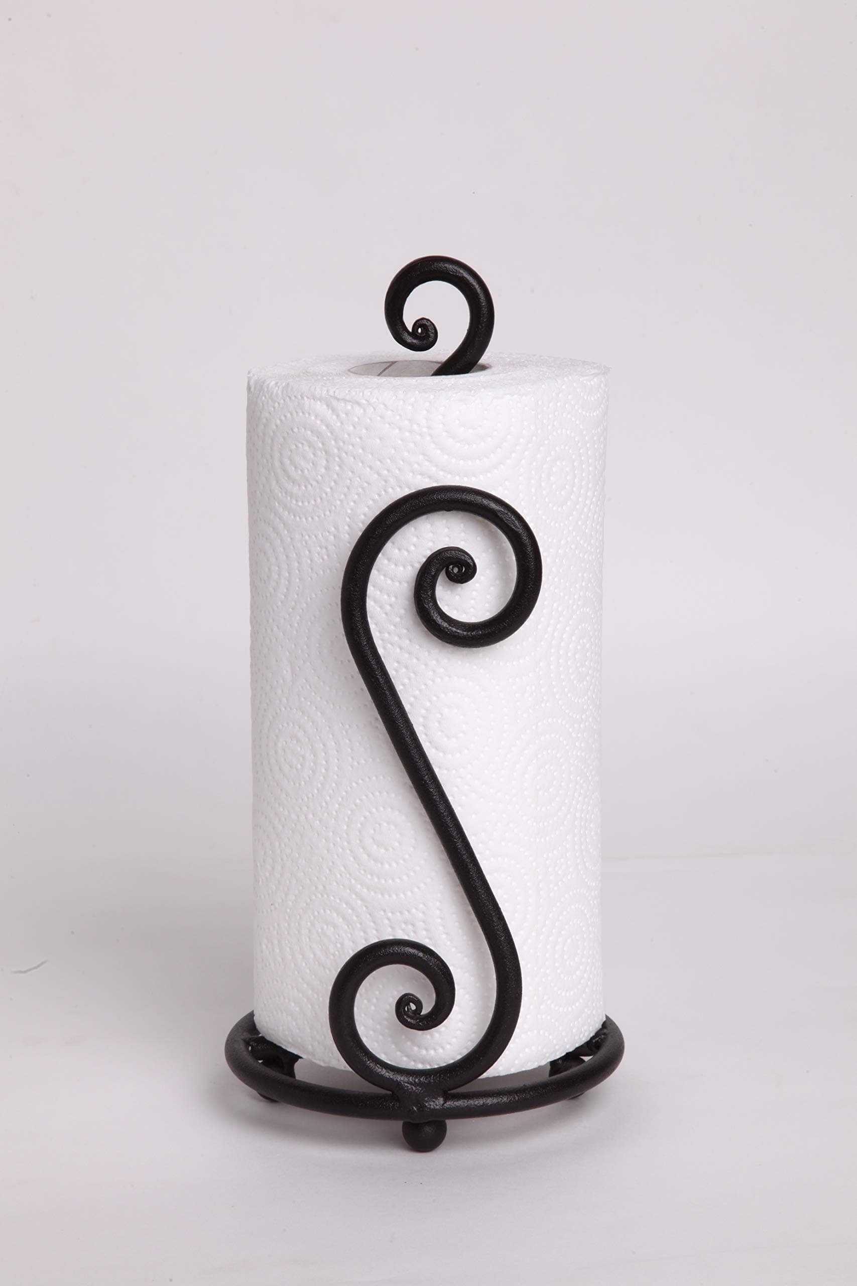 Fancy Paper Towel Holder Stand | Black Stylish Wrought Iron | Classic Decorative Countertop Holder | Handmade Crafted By RTZEN-DÃƒ©cor