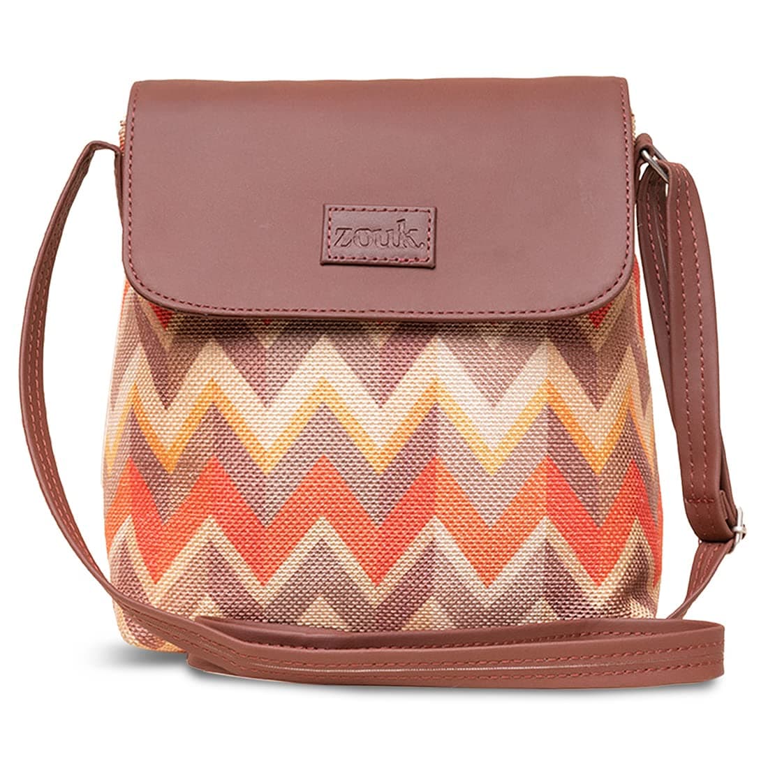 ZOUK Flap Sling Bag | Crossbody Bags for Women | Women's Handbags | Stylish | Vegan Leather Evening Bag | Travel & Office Use | Purse and Wallet | Tidal Wave Print