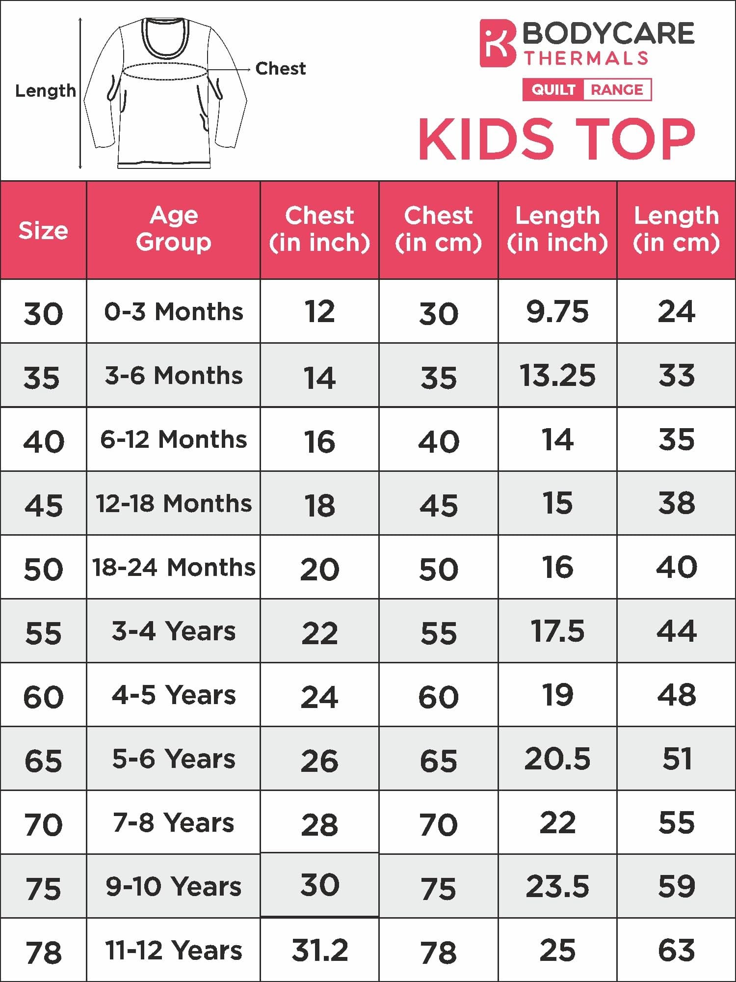 BODYCARE Unisex-Child Cotton Regular Fit Thermal Top