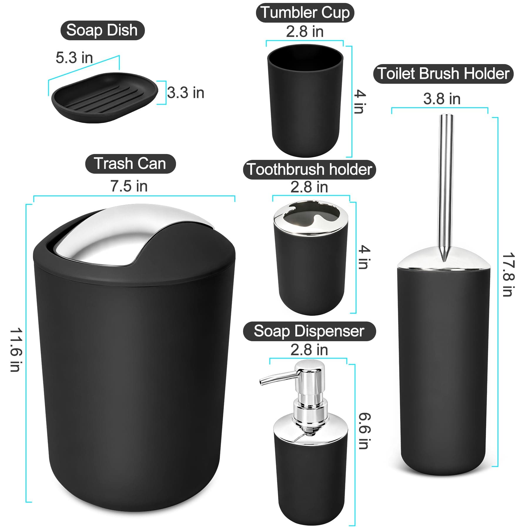 Papillon Bathroom Accessories Set-6